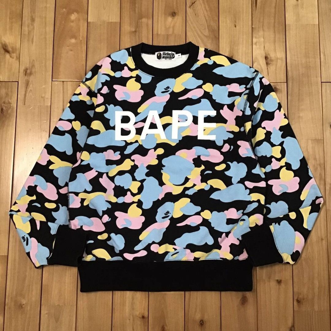 Bape BAPE cotton candy camo sweat shirt New multi camo APE Size US S / EU 44-46 / 1 - 1 Thumbnail