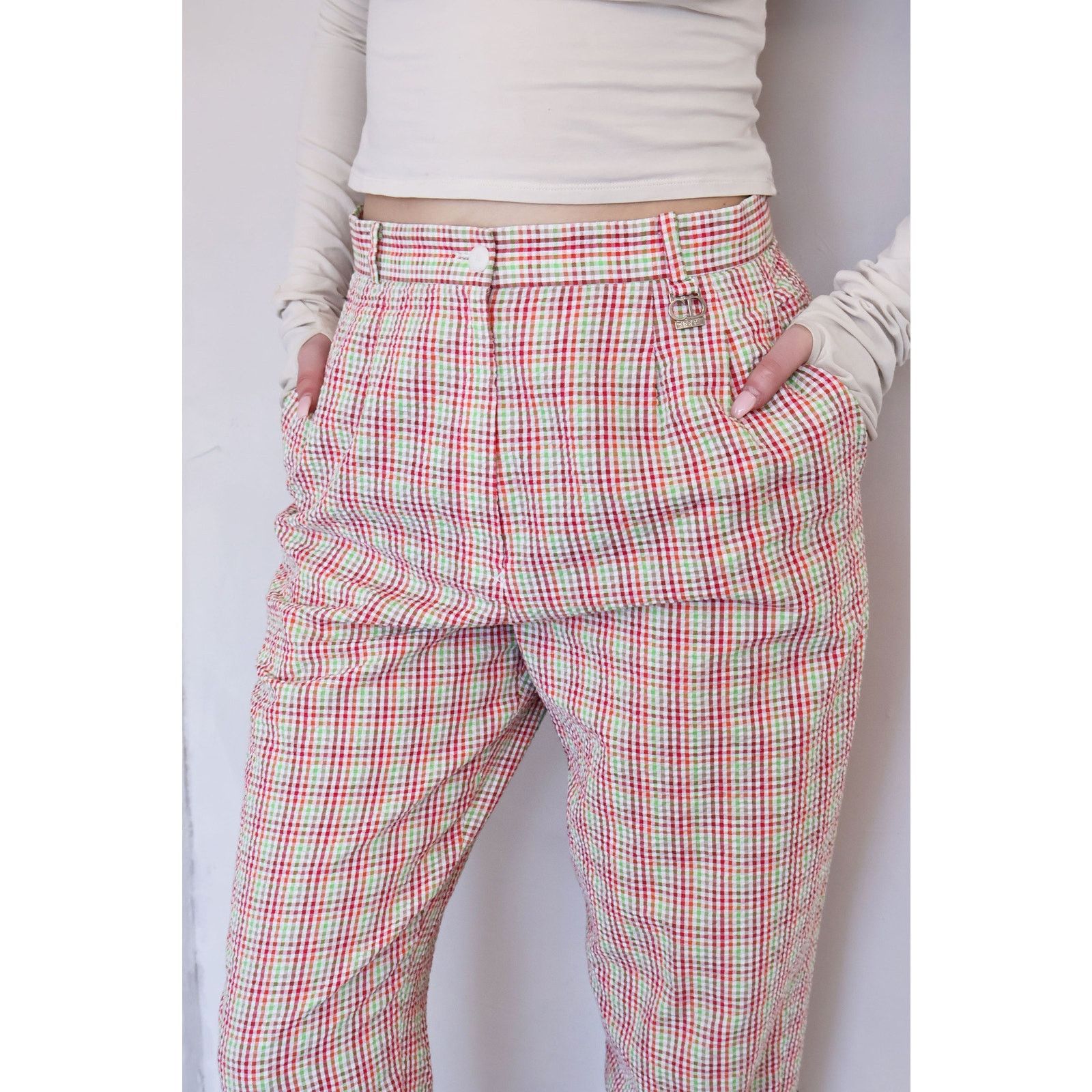 Dior Christian Dior SPORTS Check Print Logo Charm Trouser Size 31" - 5 Thumbnail