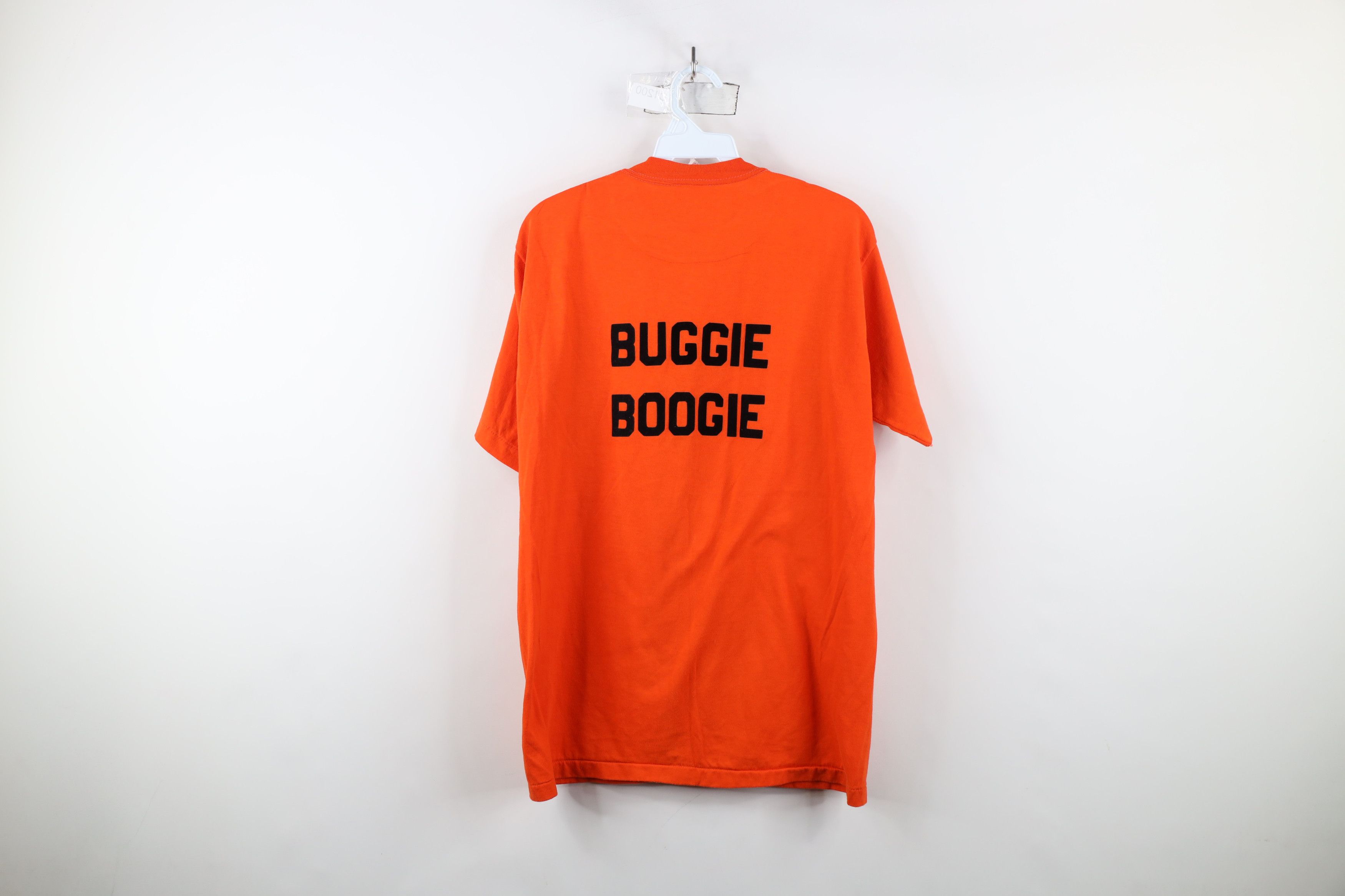 Vintage Vintage 70s Streetwear Buggie Boogie T-Shirt Orange USA Size US L / EU 52-54 / 3 - 11 Thumbnail