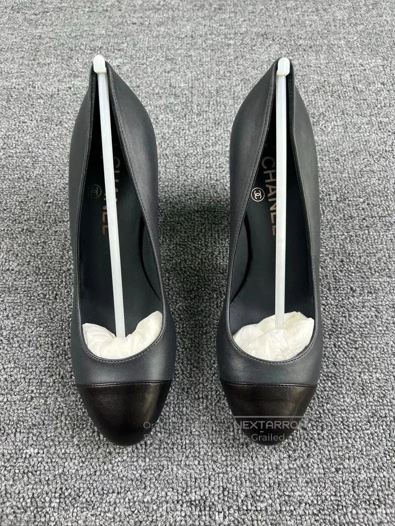 Chanel Chanel Black Leather Heels Classic Style. Size US 5 / EU 37 - 3 Thumbnail