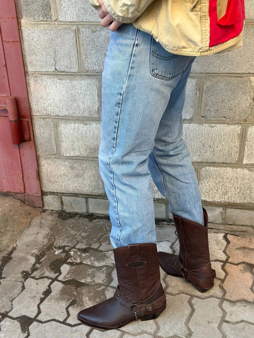 Lee Vintage Lee Brooklyn Straight Leg Jeans Light Blue Wash Deni Size US 32 / EU 48 - 3 Thumbnail