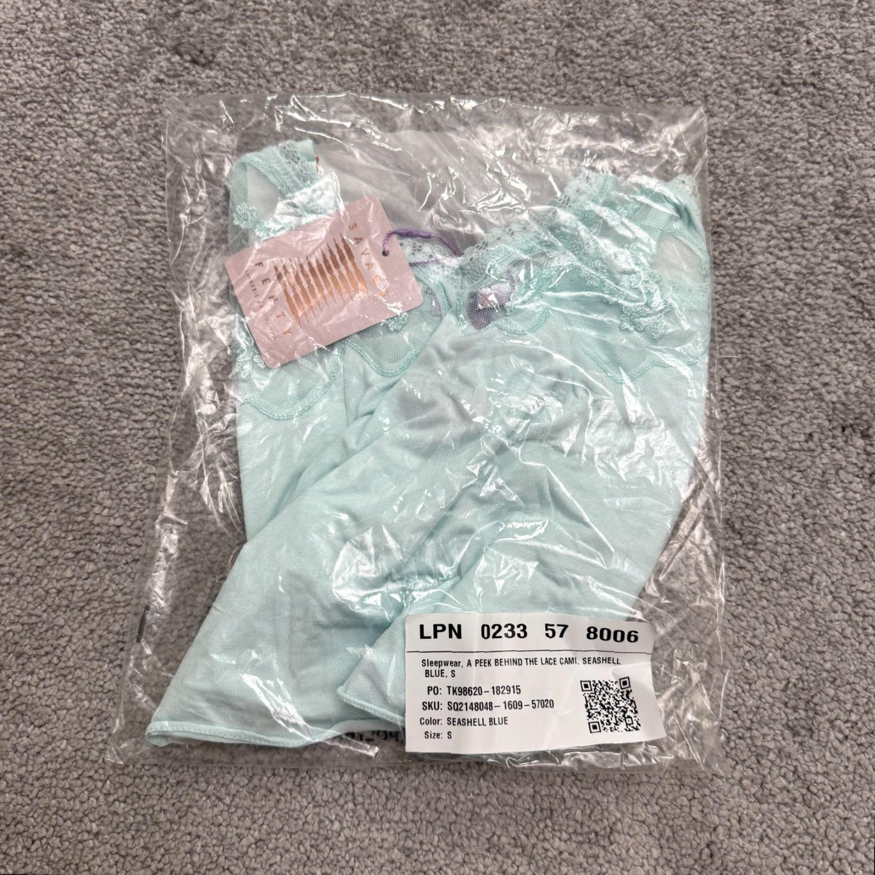 Vintage Savage Fenty By Rihanna Sleepwear Lace Camisole A Peek Behind Small Blue NWT New Size ONE SIZE - 4 Thumbnail