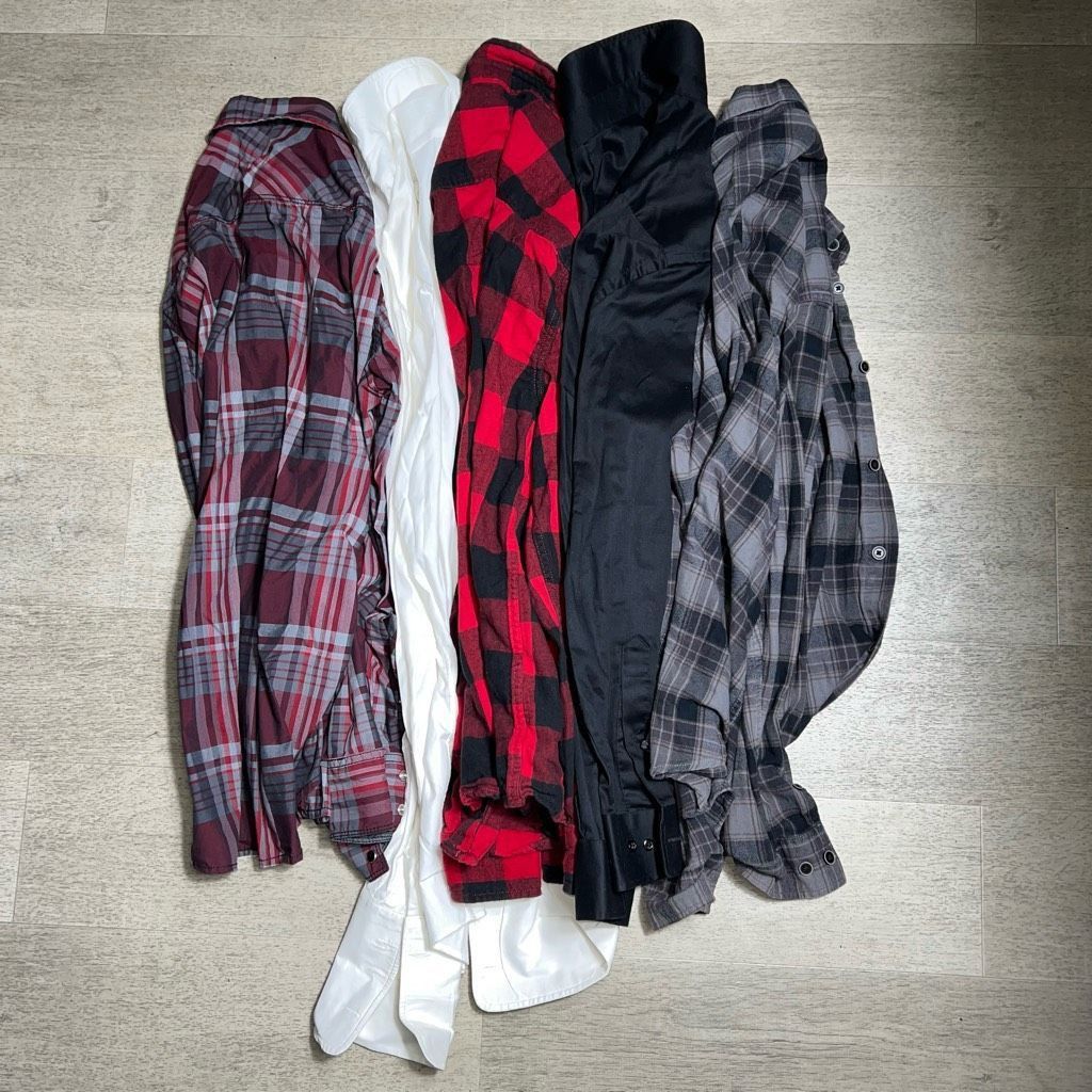 I.N.C 5 Men’s Button up Shirt Lot, Plaid, Buffalo Checks Solid Bla Size US M / EU 48-50 / 2 - 3 Thumbnail
