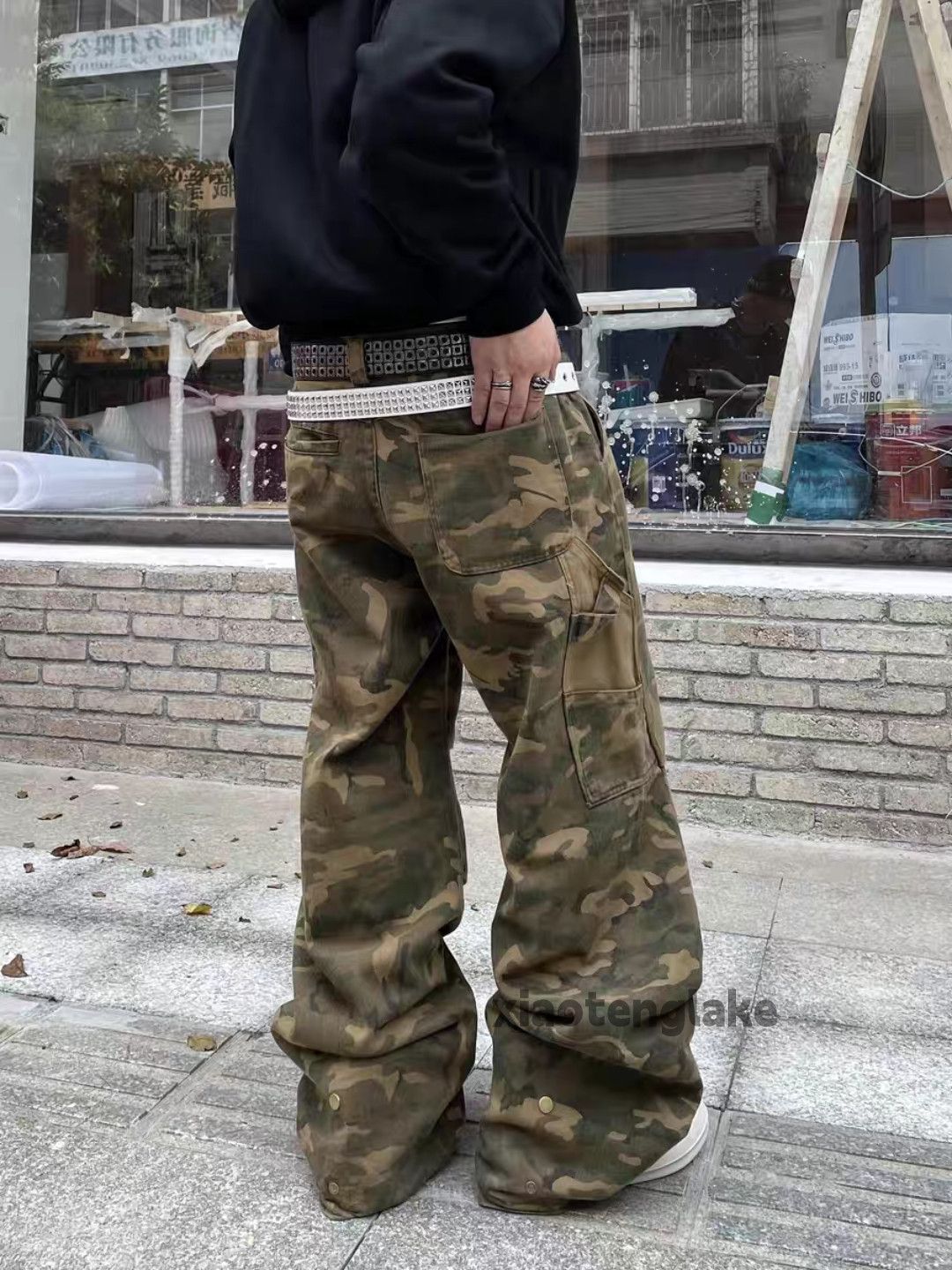 Designer × Japanese Brand × Vintage washed faded utility carpenter camo baggy cargo pants Size US 30 / EU 46 - 2 Thumbnail