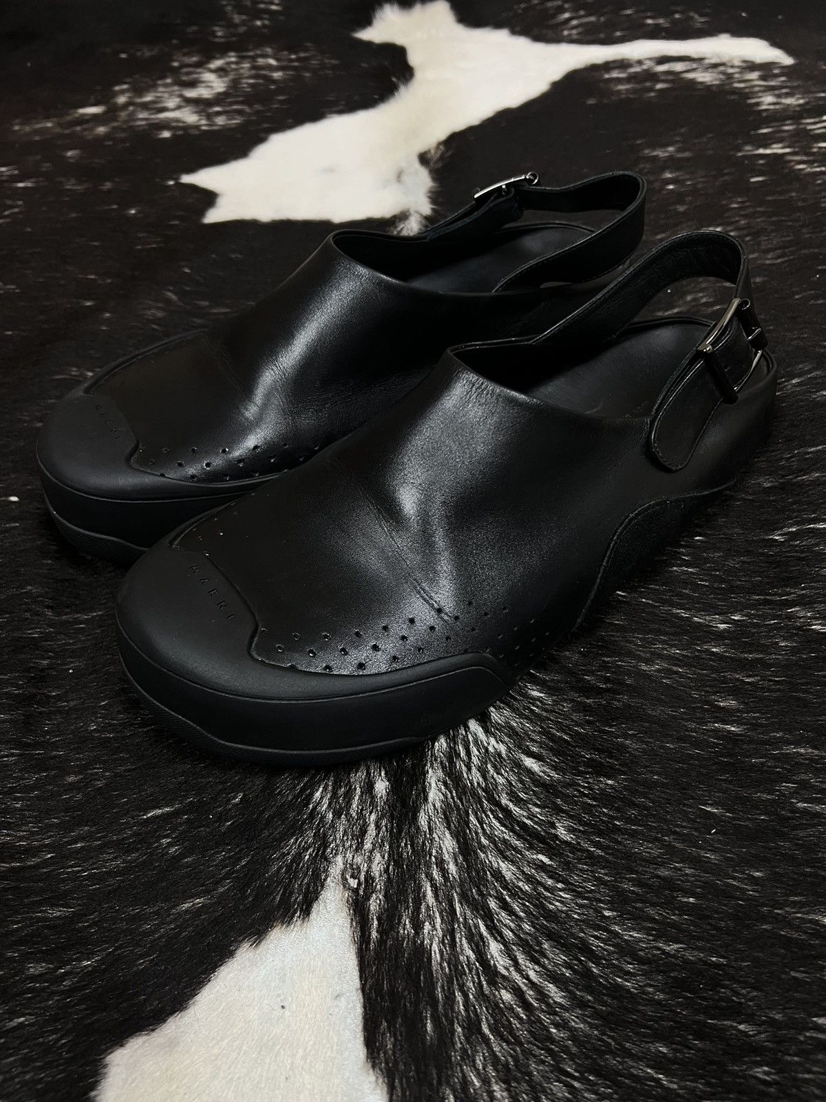 Marni MARNI Black Dada Sabot Sandals Size US 13 / EU 46 - 1 Thumbnail
