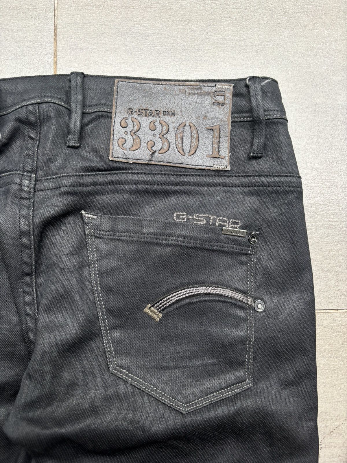 Hedi Slimane Waxed Biker Skinny Denim Jeans Size US 28 / EU 44 - 6 Thumbnail