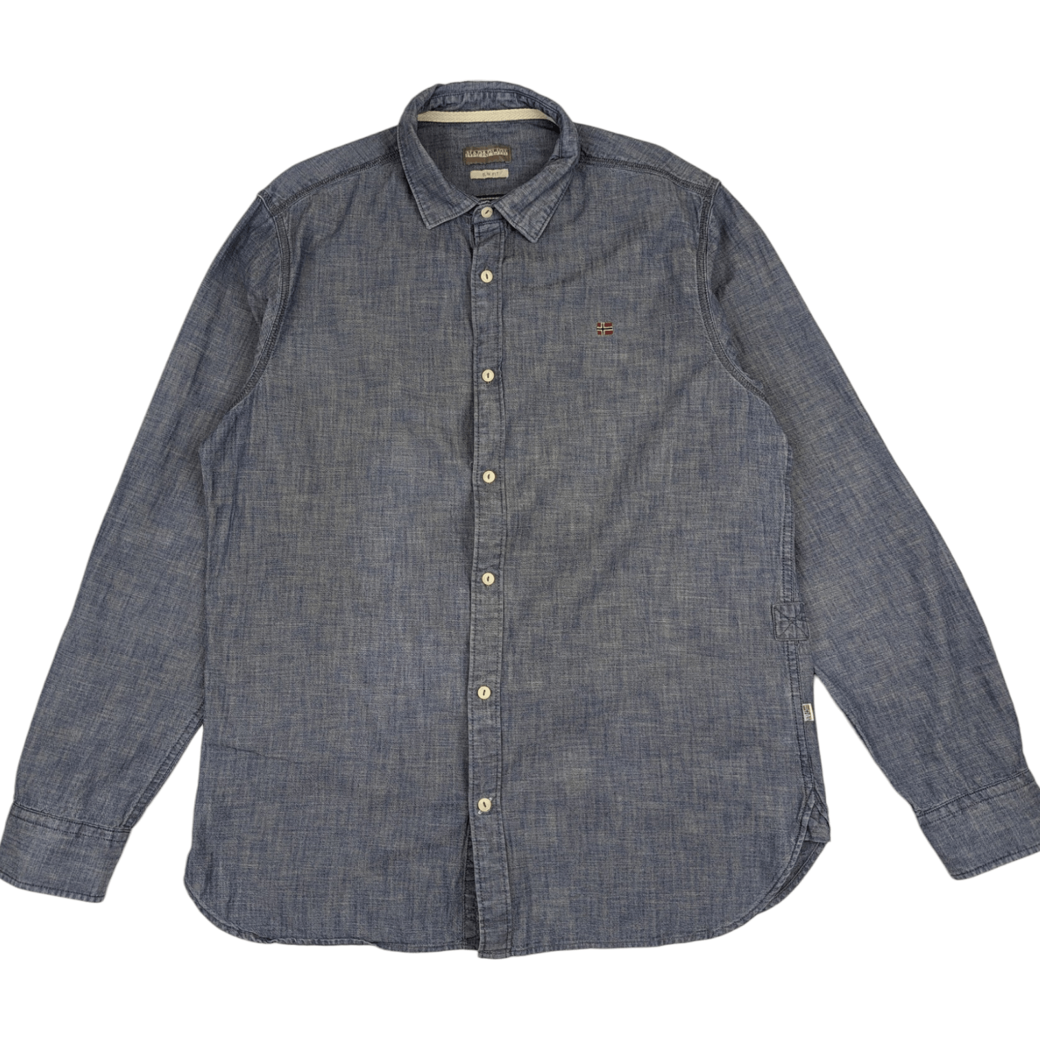 Napapijri NAPAPIJRI Denim Style Button Up Shirt Slim Fit Size US XL / EU 56 / 4 - 2 Thumbnail
