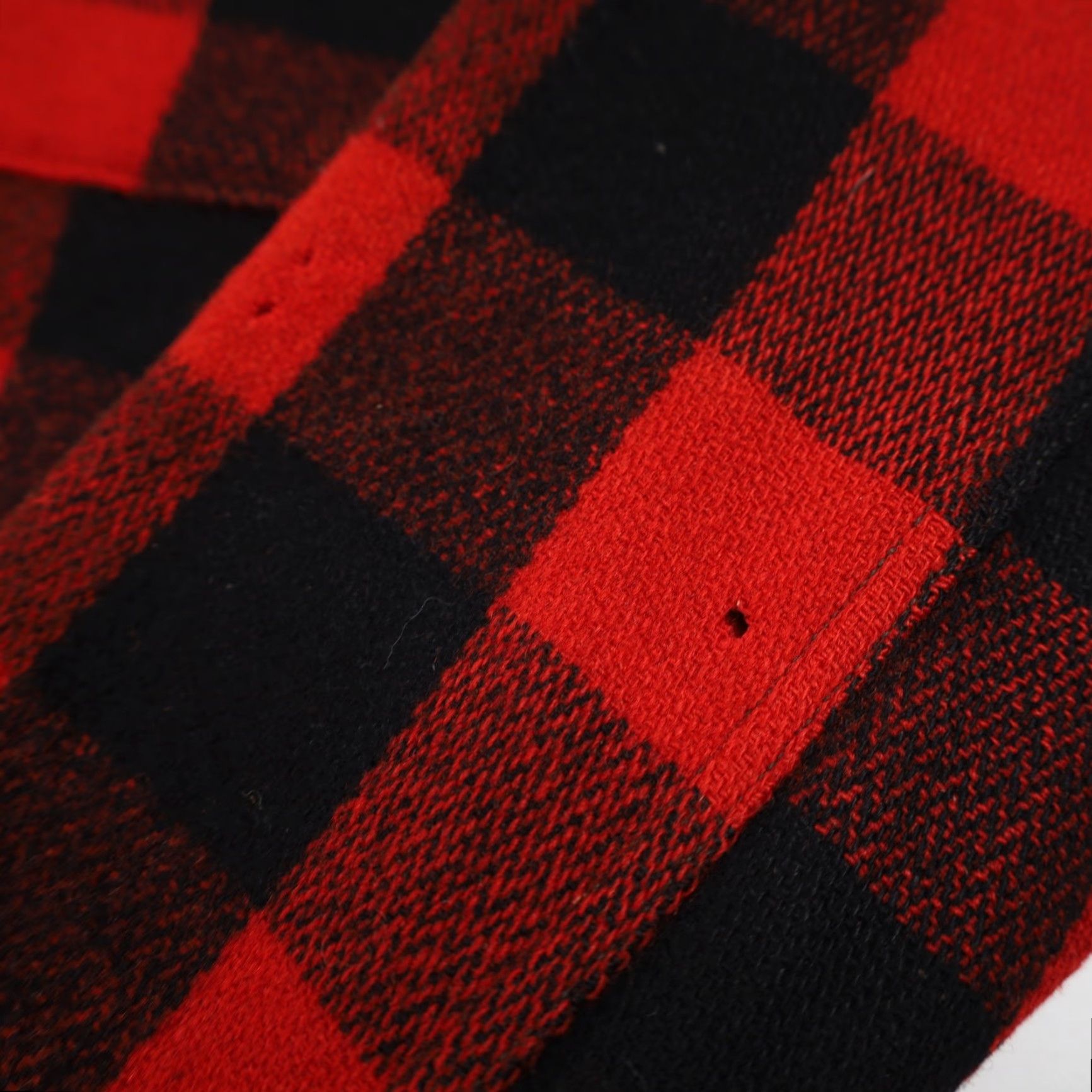 VINTAGE Woolrich Wool Shirt Jac Buffalo Plaid Mens M Red 40s/50s Talon Zipper 8/10