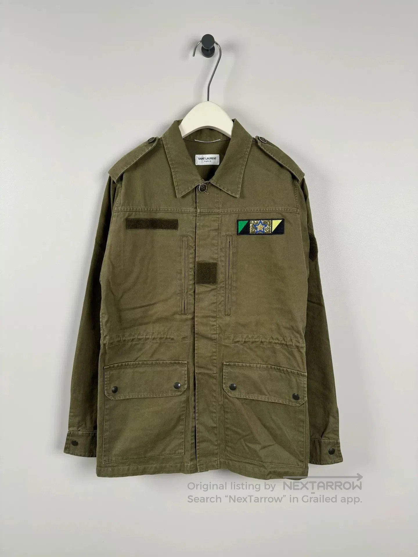 Saint Laurent Paris Saint Laurent Shark Work Jacket in Olive Green. Size US L / EU 52-54 / 3 - 1 Thumbnail