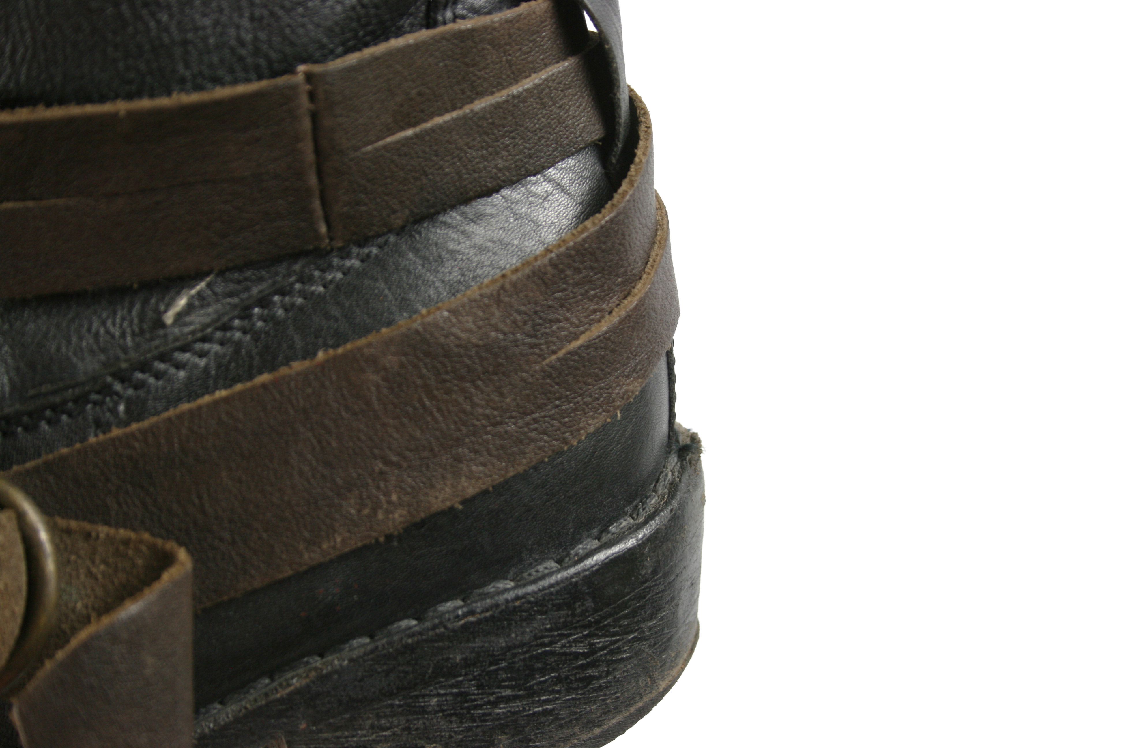 MoMA Avant Garde Biker Straps Leather Ankle Boots Size US 8 / IT 38 - 7 Thumbnail