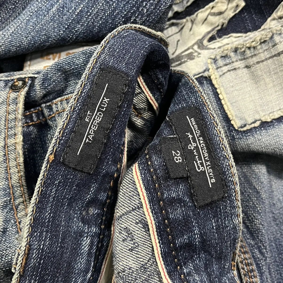 Andy Warhol × Levi's RARE Levi's X Andy Warhol Patchwork Selvedge Denim Size US 28 / EU 44 - 9 Thumbnail
