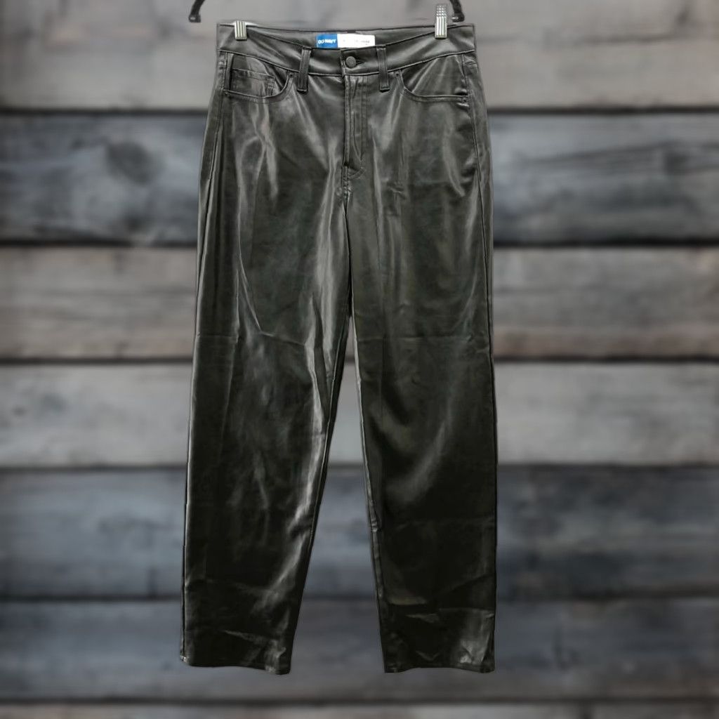 Old Navy Old Navy High Rise OG Loose Faux Leather Pants Womens 8 Black Relaxed Wide Leg Size 30" / US 8 / IT 44 - 1 Thumbnail