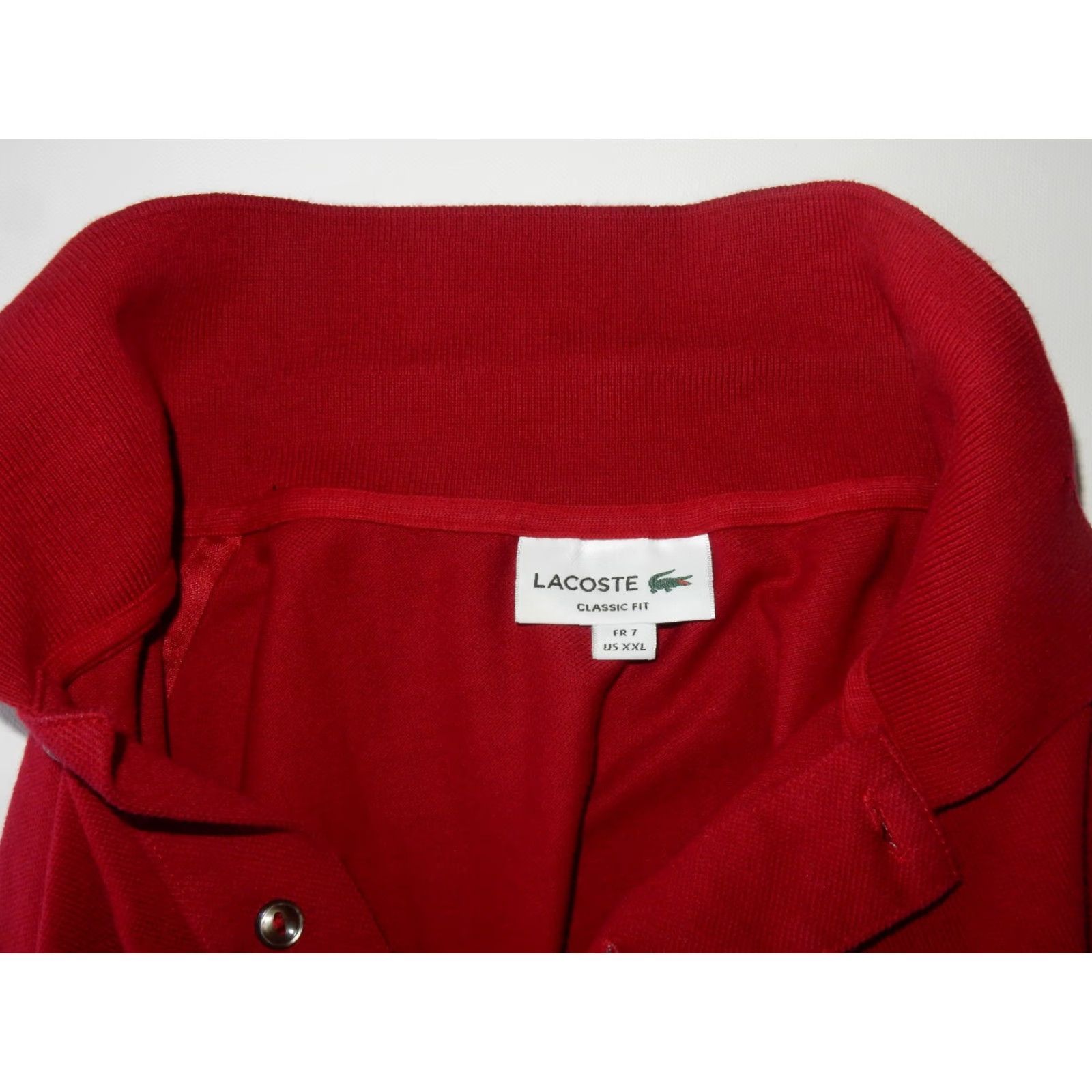 Lacoste Lacoste Polo Shirt Men Short Sleeve Solid Red Cotton 2XL Size 7/XXL Size US XXL / EU 58 / 5 - 5 Thumbnail