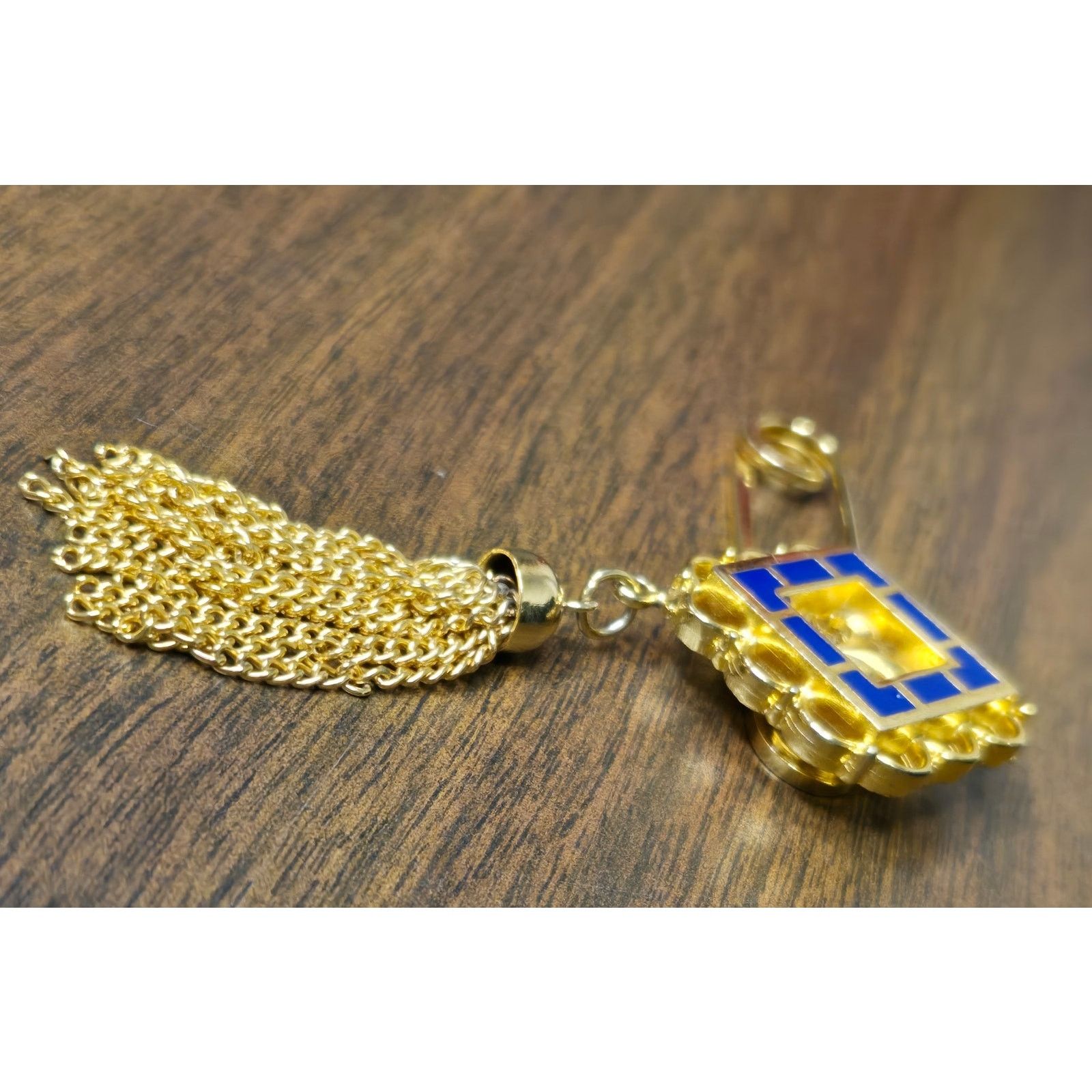Vintage Vintage Victorian Style Gold Tone Blue Enamel Fleur de Lis Size ONE SIZE - 13 Thumbnail