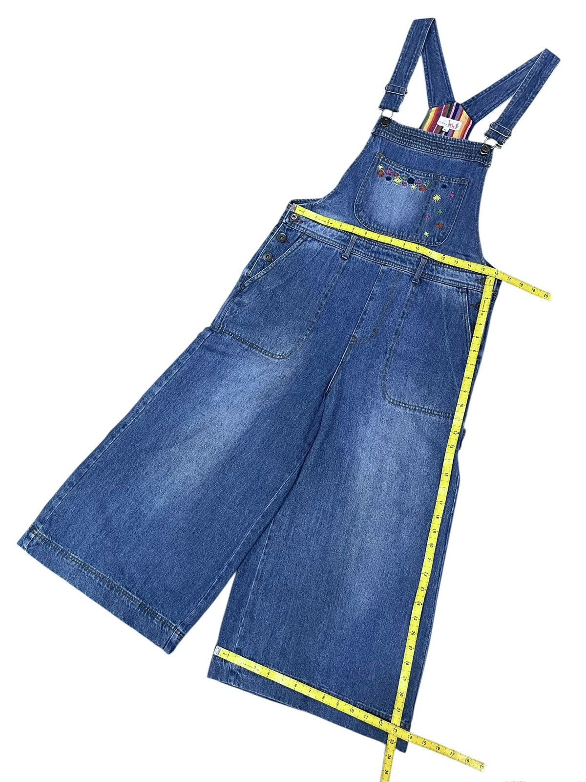 VIBE Vintage TITICACA Baggy Denim Overall w/ Embroidery Size 30" / US 8 / IT 44 - 15 Thumbnail
