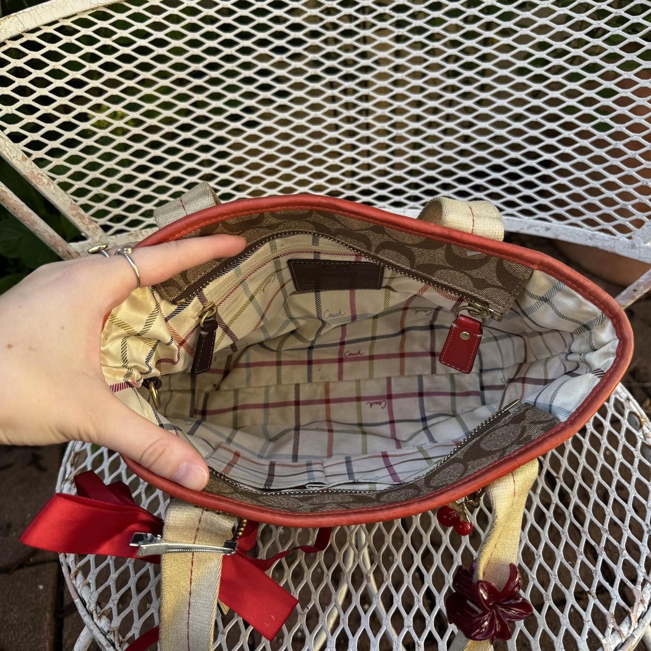 Coach Y2K Coach Red & Tan Monogramed Mini Tote Size ONE SIZE - 6 Thumbnail