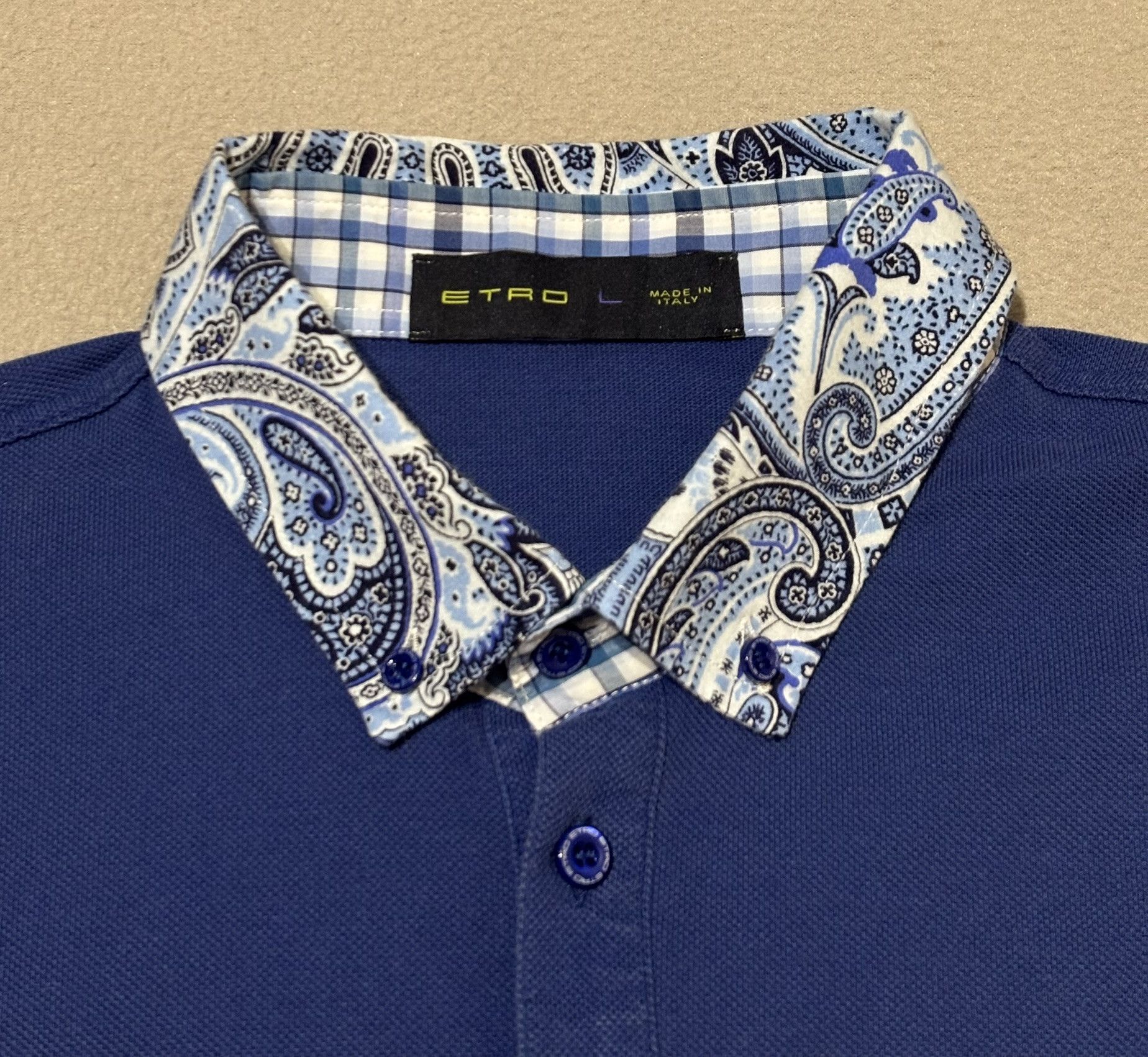 Etro Polo Etro Blue Large Size US L / EU 52-54 / 3 - 14 Thumbnail