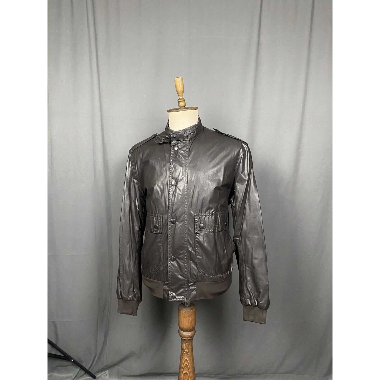 Barbour Barbour Carbon Finish Flyer Men's Brown High Neck Bomber Jac Size US L / EU 52-54 / 3 - 5 Thumbnail