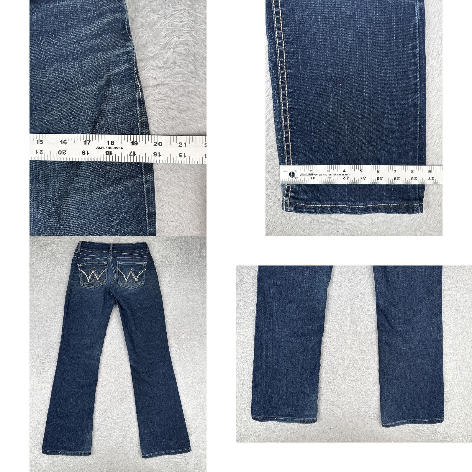 Wrangler Wrangler Bootcut Jeans Juniors 5/6 Blue Med Wash Low Rise Stretch Denim 28x32 Size 27" / US 4 / IT 40 - 9 Thumbnail