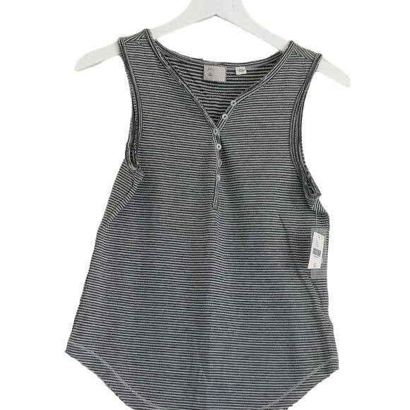 Anthropologie Anthropologie Striped Enok Henley Tank Top Size XS / US 0-2 / IT 36-38 - 4 Thumbnail