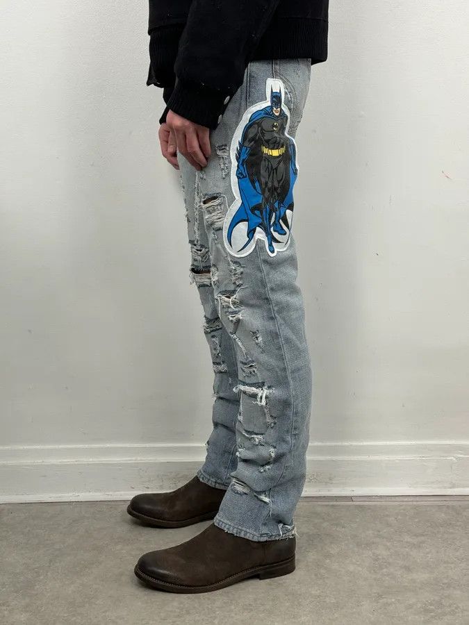Dolce & Gabbana AW2005 Dolce & Gabbana Grey Denim Batman Graphic Distressed Jeans Size US 32 / EU 48 - 4 Thumbnail