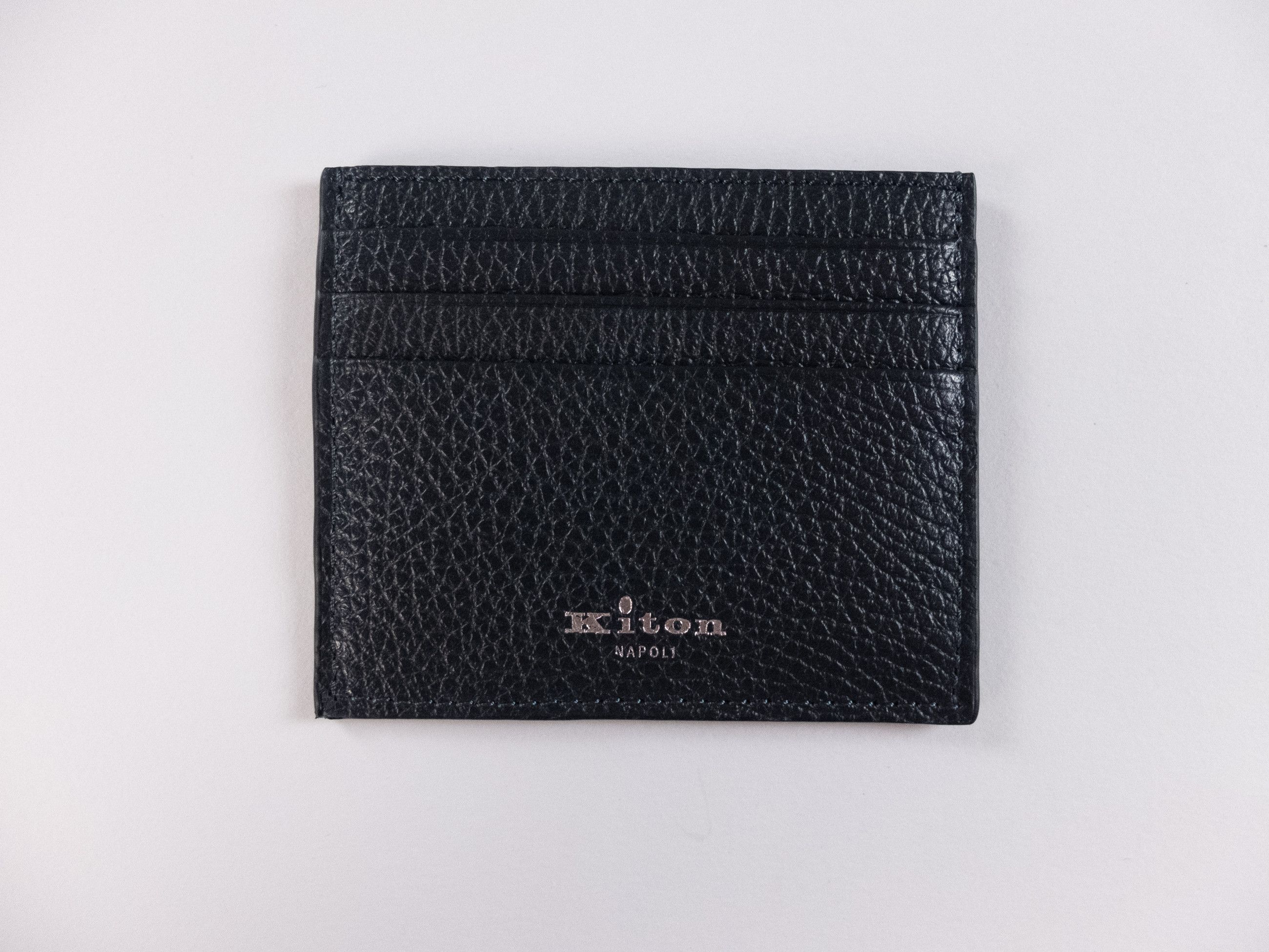 Kiton KITON dark navy blue pebbled leather card holder New in Box Size ONE SIZE - 1 Thumbnail