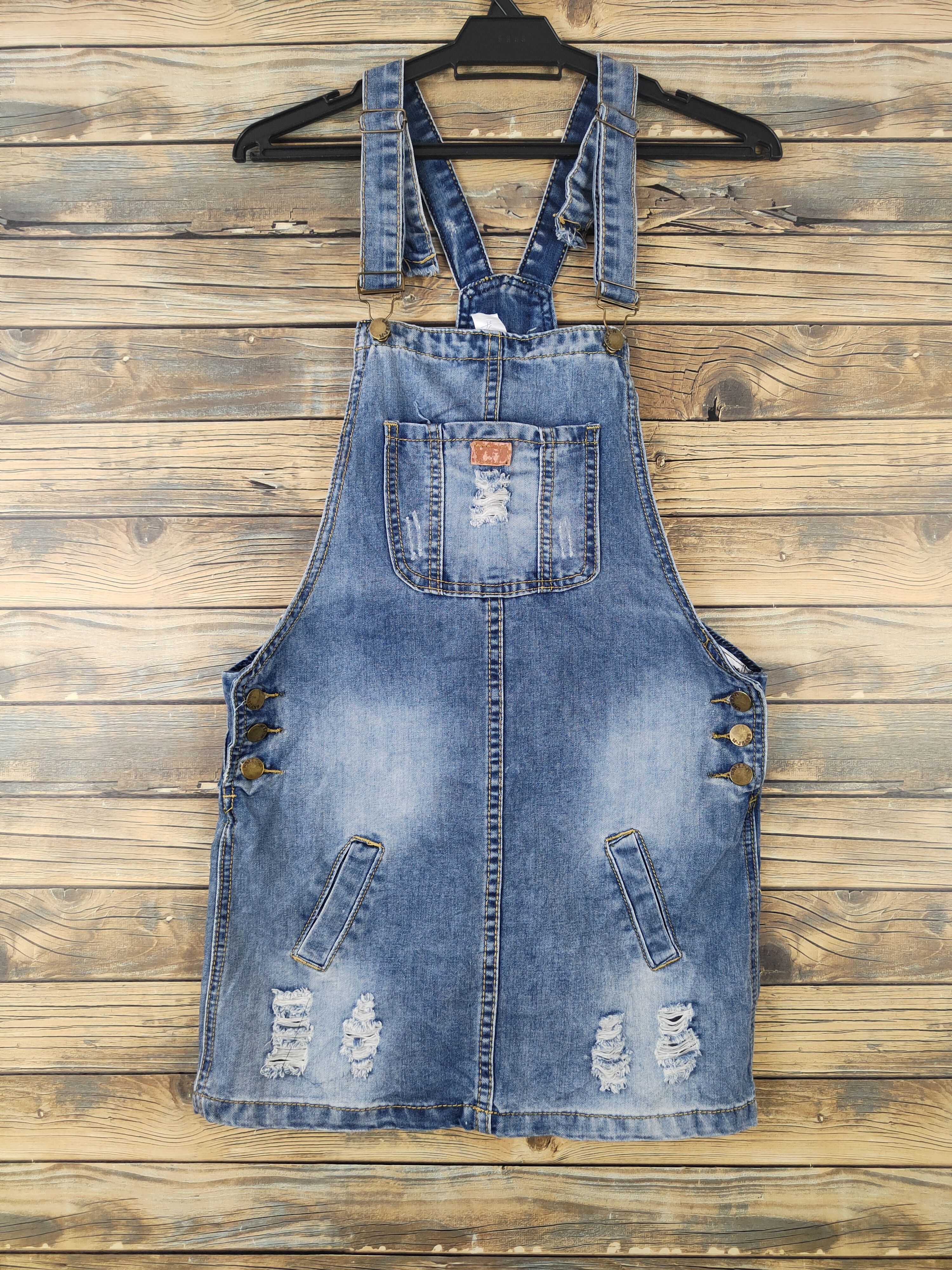Japanese Brand × Vintage Streetwear Japanese Brand Blue Denim Skirt Jumpsuits Size 34" / US 12 / IT 48 - 1 Thumbnail