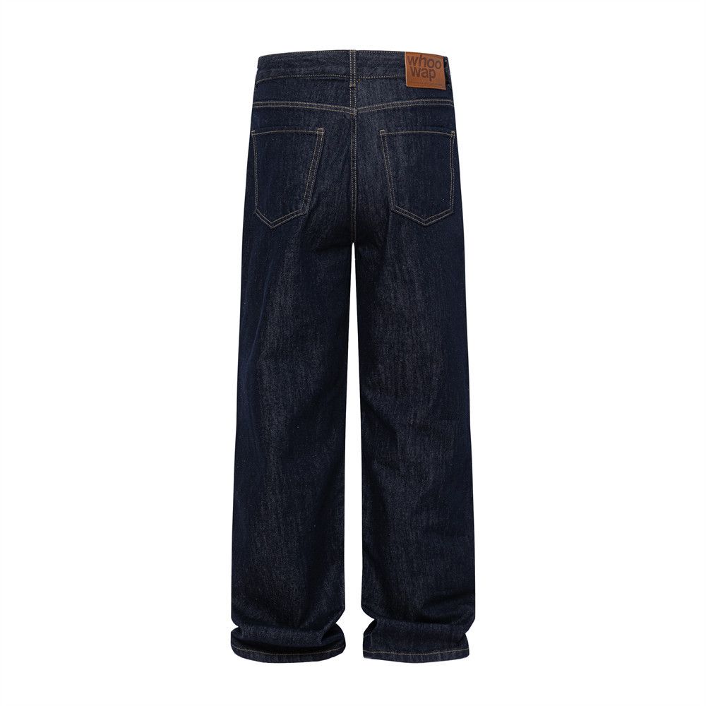 Japanese Brand × Jean Men's dark blue simple loose versatile casual straight jeans Size US 34 / EU 50 - 2 Thumbnail