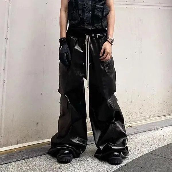 Leather Asakura x Konno Baggy PU Lether Denim Jeans Size US 32 / EU 48 - 2 Thumbnail