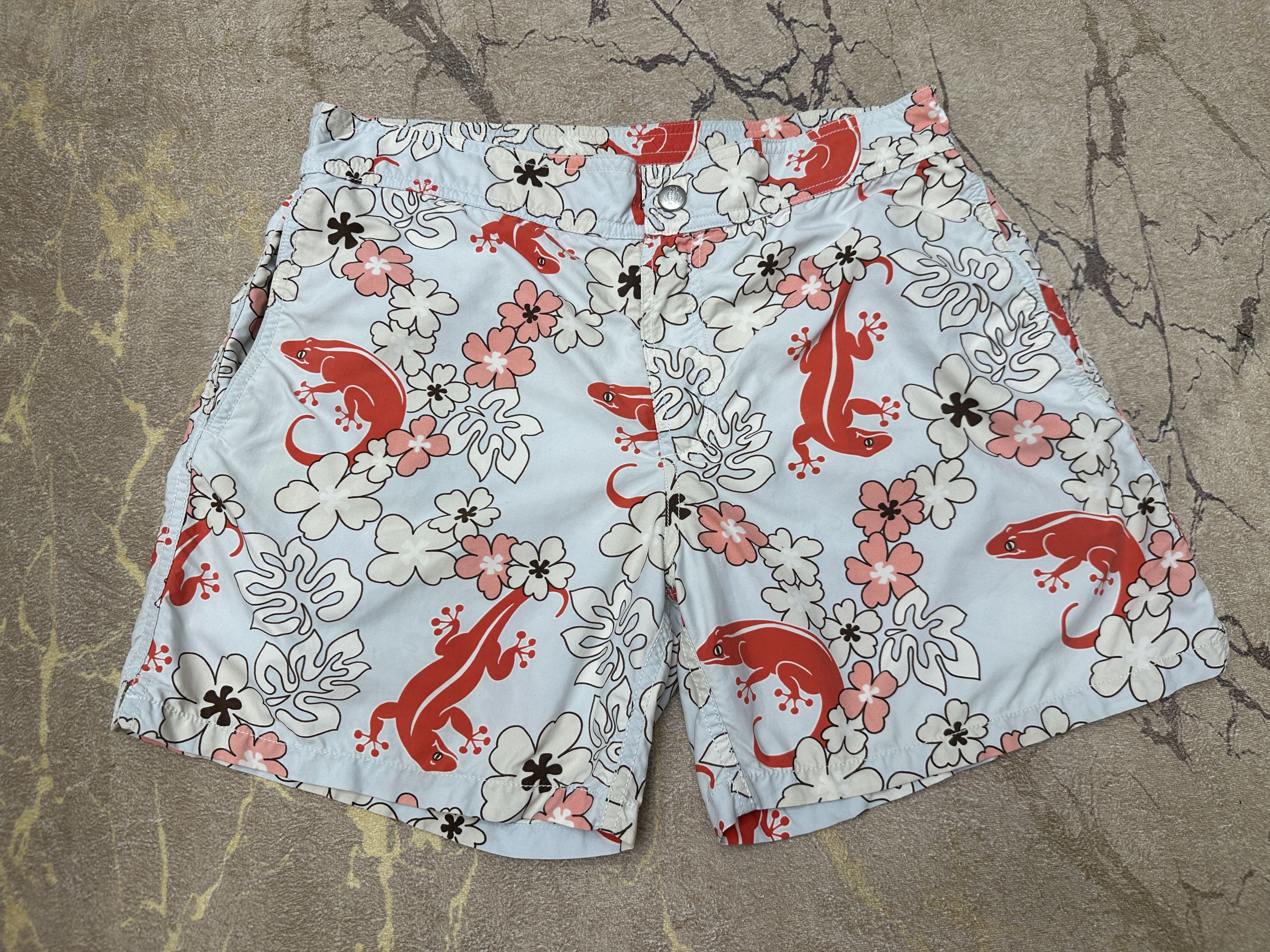 Vilebrequin Lizard Beach Shorts Trunks Bathing Suit Size L