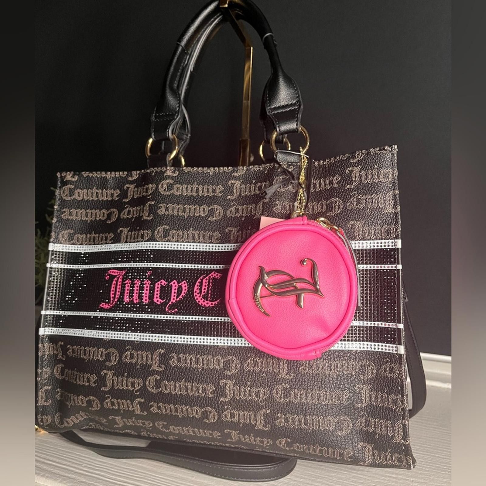 Juicy Couture Jeans Juicy Couture New Fashion Statement Tote Bag Black Taupe, Women's