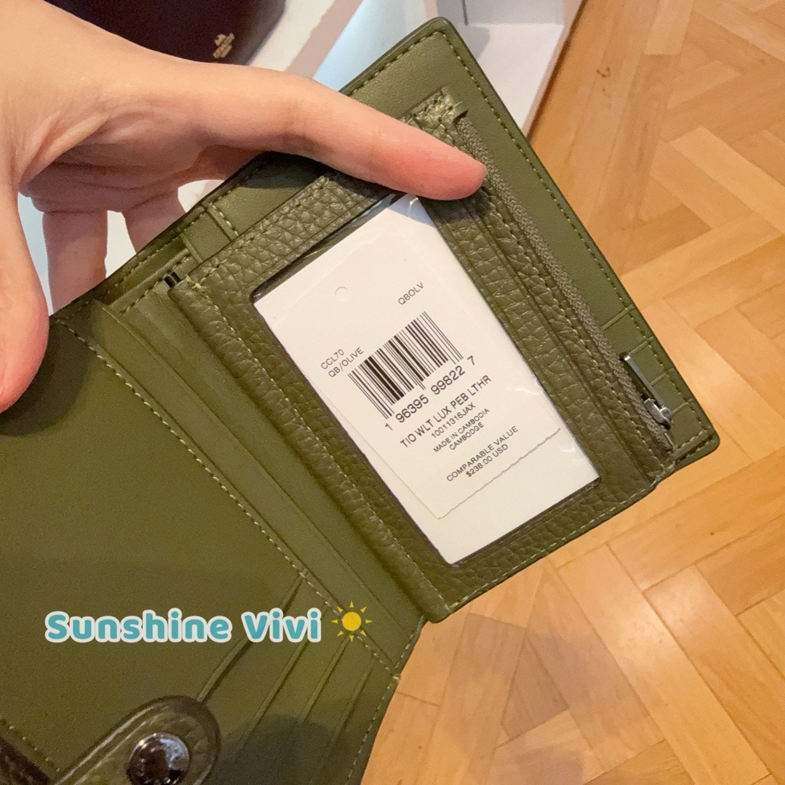 Coach NWT Coach 2-in-1 Wallet Soft Gunmetal/Olive CCL70 Size ONE SIZE - 5 Thumbnail