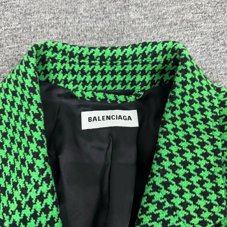 Balenciaga Balenciaga Hourglass Green Plaid Jacket Size XS / US 0-2 / IT 36-38 - 5 Thumbnail