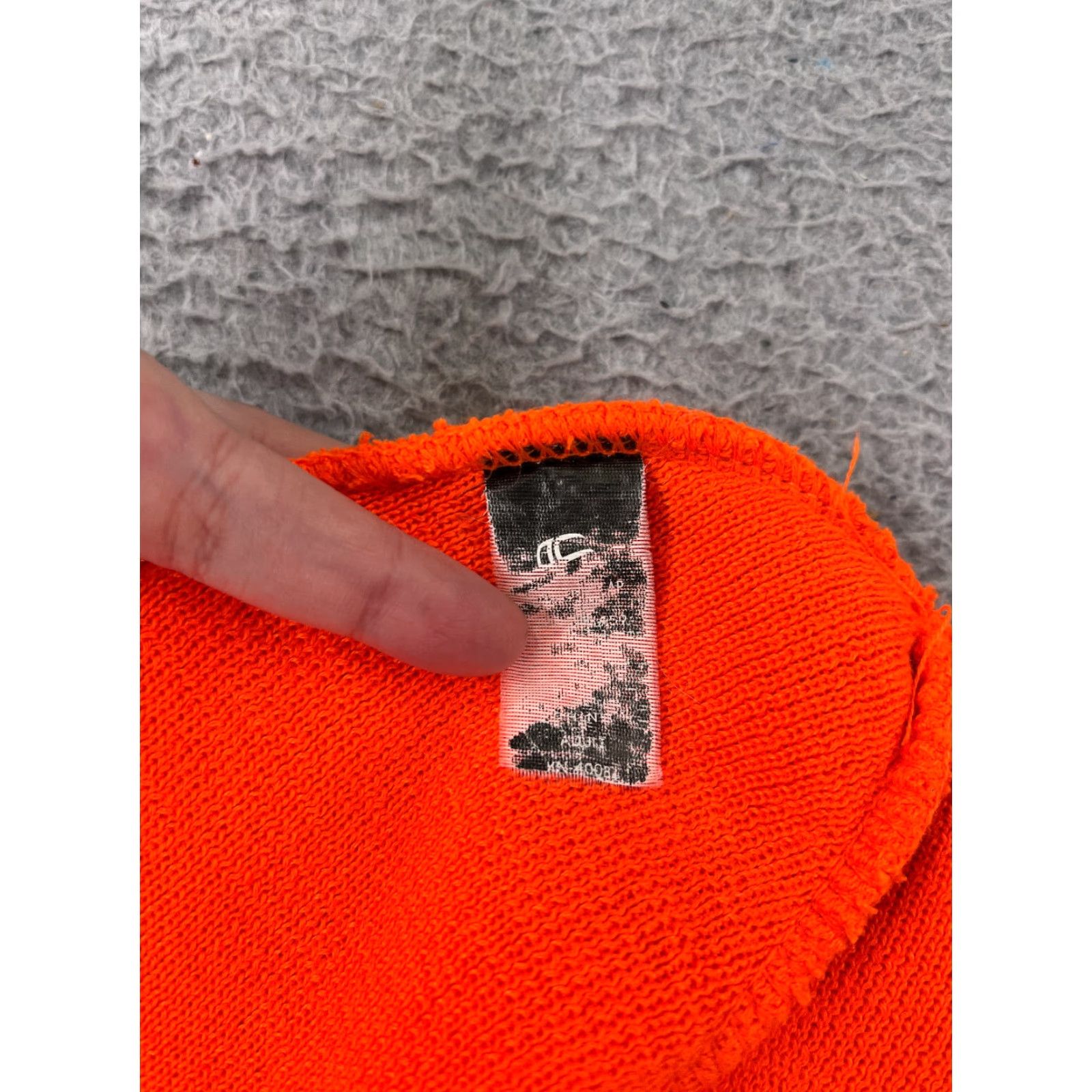 Vintage Beanie Toque Hat Adult Orange Knit Acrylic High Visibility Hunting Snow Winter Ski Mens Size ONE SIZE - 5 Thumbnail