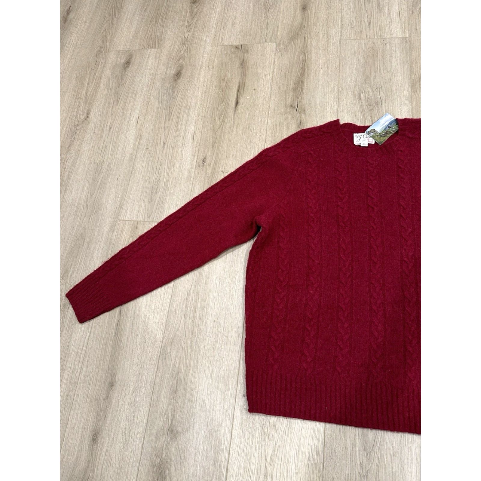 J.Crew NWT J.Crew Cable Wool Crewneck Sweater RED XL Men Catholics? Size US XL / EU 56 / 4 - 4 Thumbnail