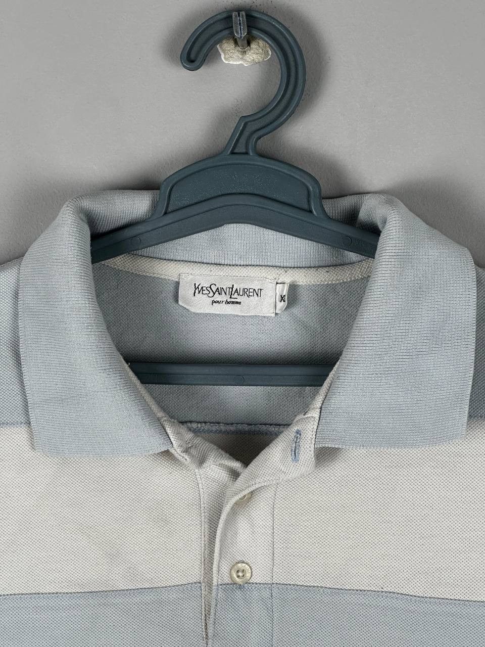 Yves Saint Laurent Vintage Yves Saint Laurent YSL Polo Blue White Mini Logo Size US XL / EU 56 / 4 - 5 Thumbnail