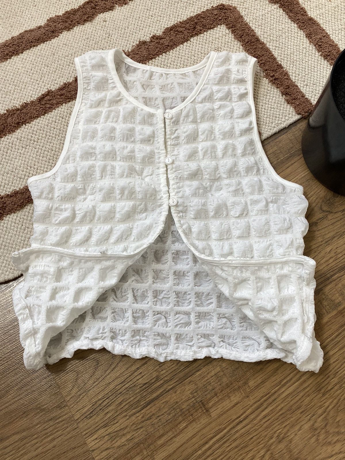 Vintage SHIBORI SPIDER QUILTED POPCORN DOUBLET STYLE TANK TOP Size XS / US 0-2 / IT 36-38 - 4 Thumbnail
