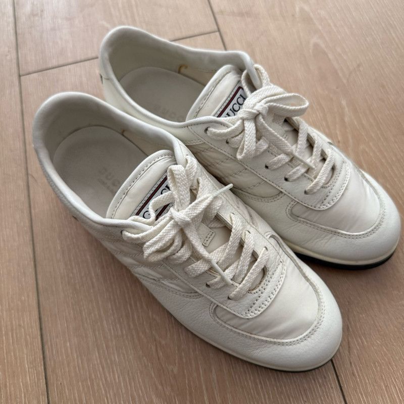 Gucci Gucci White Low-Top Lace-Up Casual Sneakers -2508 Size US 5.5 / EU 38 - 1 Thumbnail