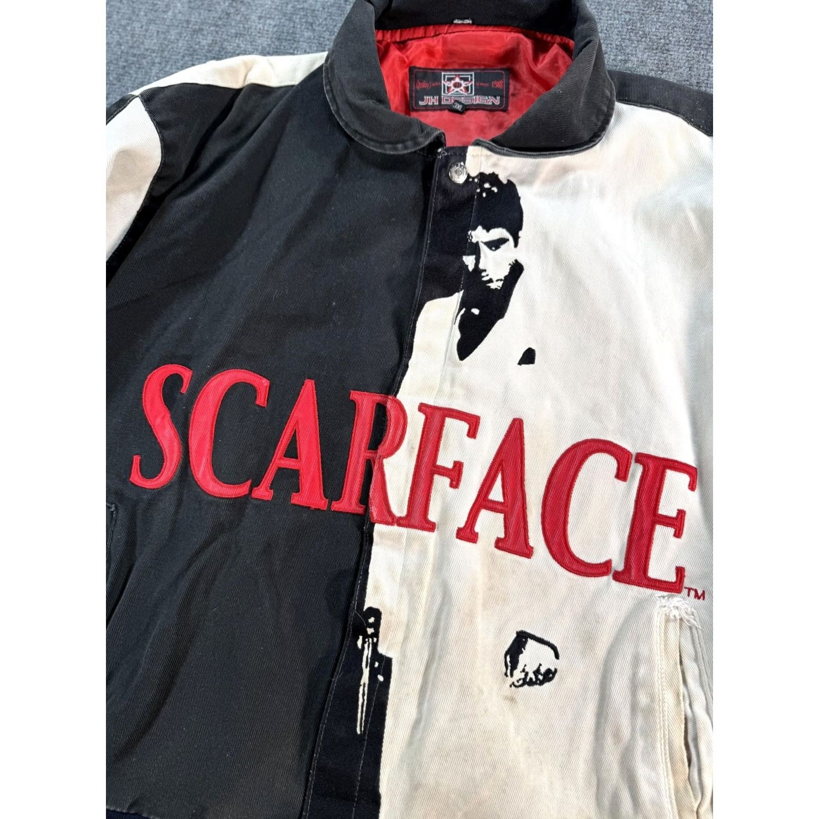 Hamilton VINTAGE Scarface Jacket Mens 3XL Black Jeff Hamilton Bomber World Is Yours 90s Size US XXL / EU 58 / 5 - 7 Thumbnail