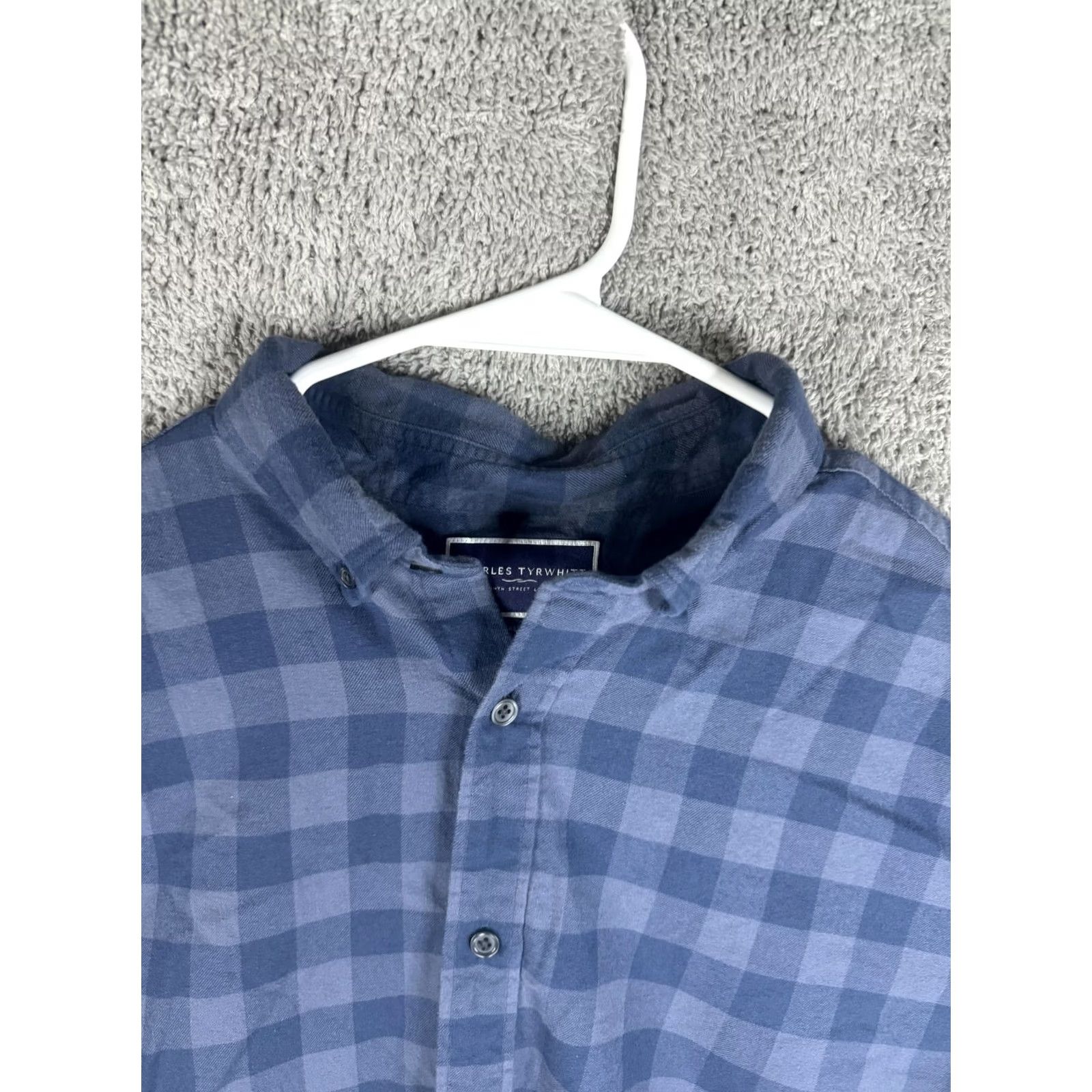 Charles Tyrwhitt Charles Tyrwhitt Shirt Mens Large Blue Check Gingham Button Down Classic Fit Size US L / EU 52-54 / 3 - 5 Thumbnail