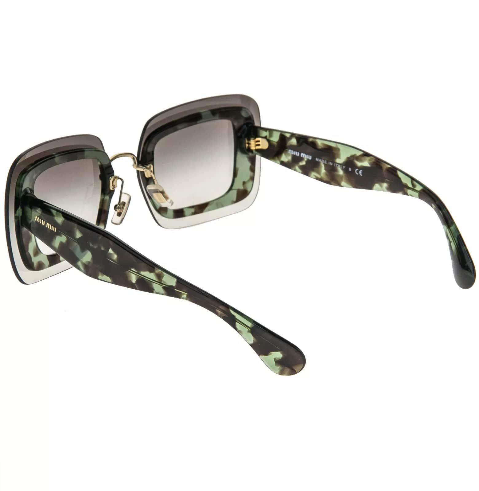 Miu Miu MIU MIU REVEAL MU02RS Transparent Green Brown Sunglasses 02R Size ONE SIZE - 9 Thumbnail