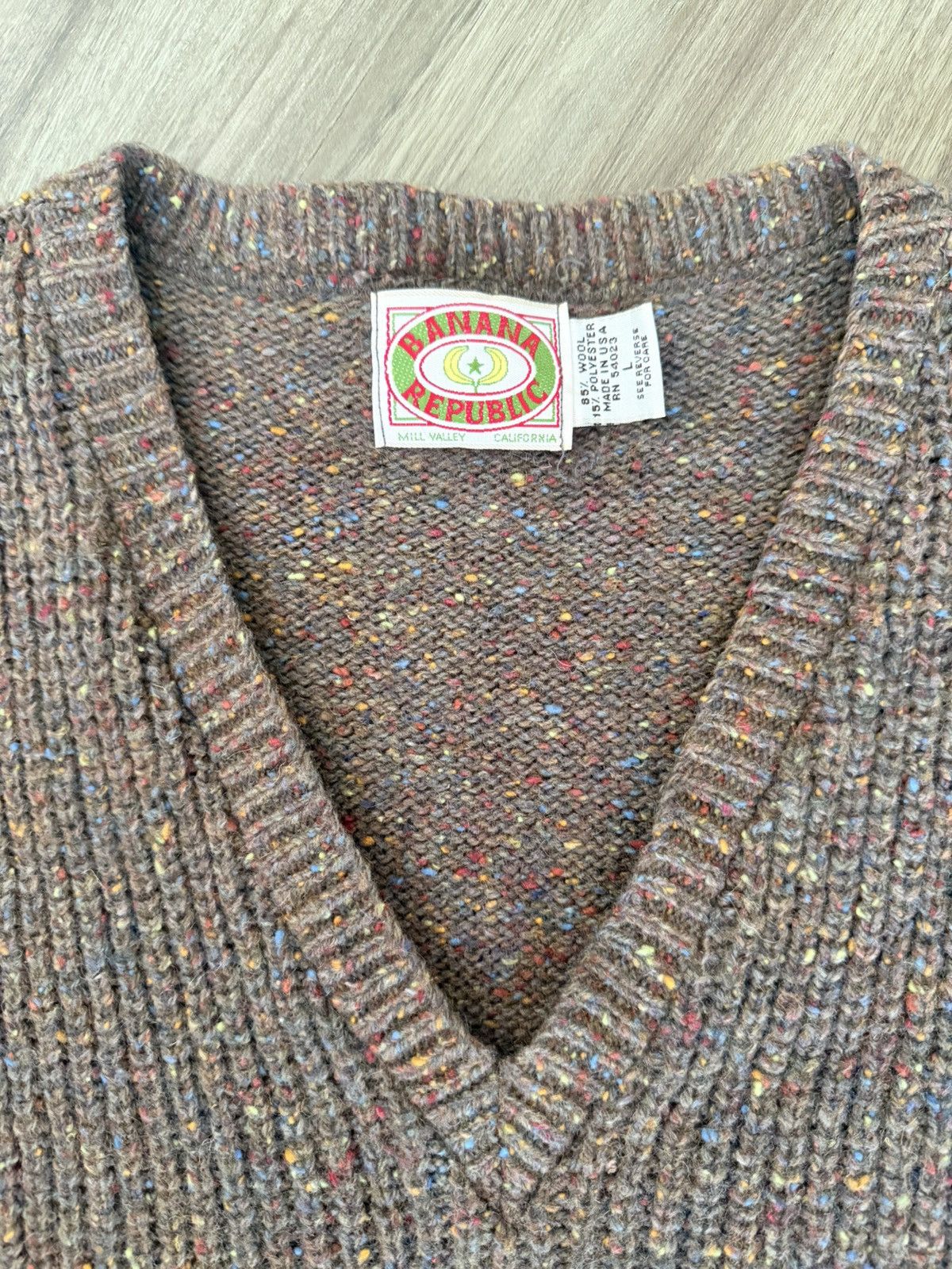 Banana Republic Vintage Banana Republic Vest Mens Wool Blend Brown Large Size US L / EU 52-54 / 3 - 3 Thumbnail