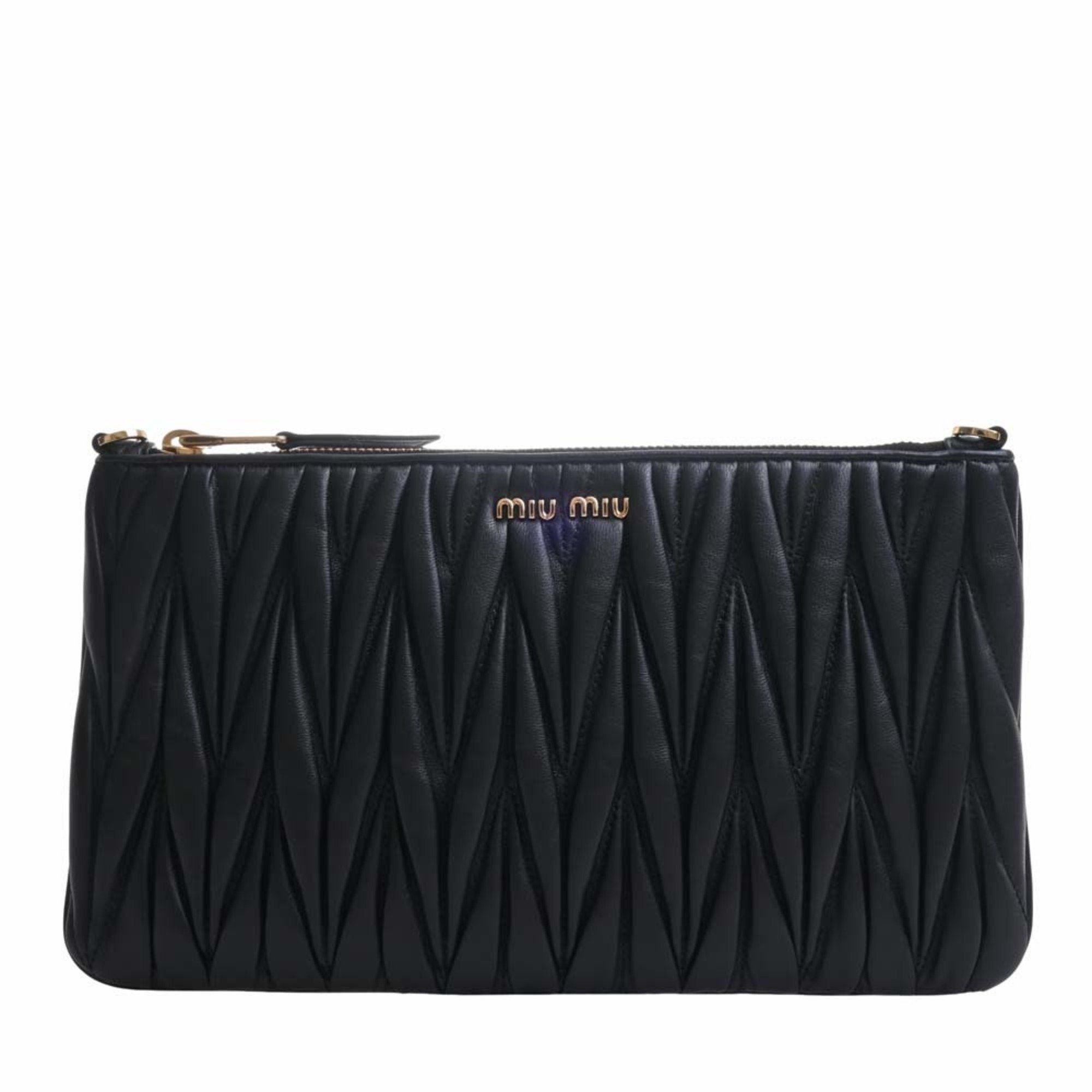image of Miu Miu Miu Matelasse Shoulder Bag 5Bh086 Black Ladies, Women's