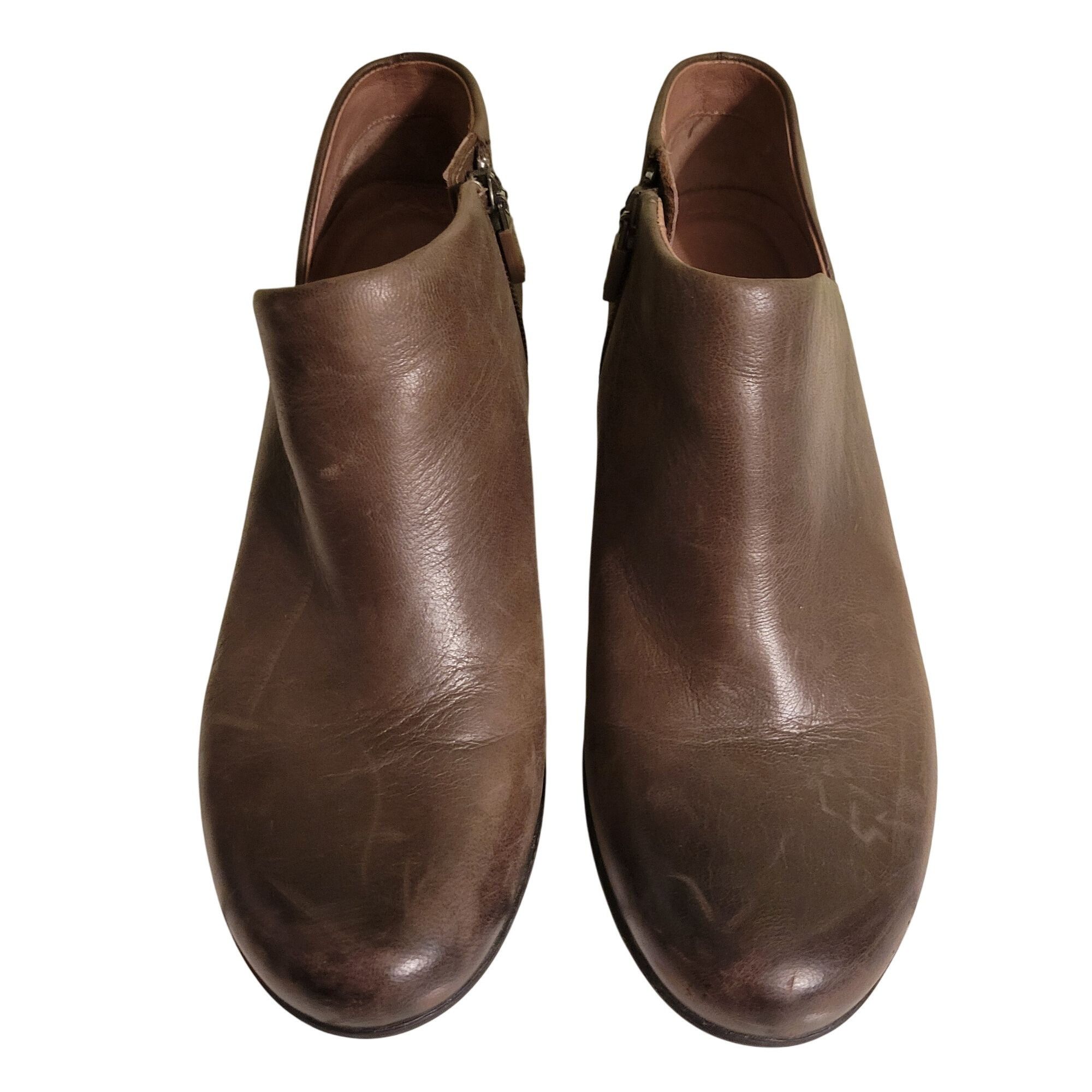Dansko Dansko Burnished Brown Leather Ankle Boots 37 Side Zip Block Size US 7 / IT 37 - 2 Thumbnail