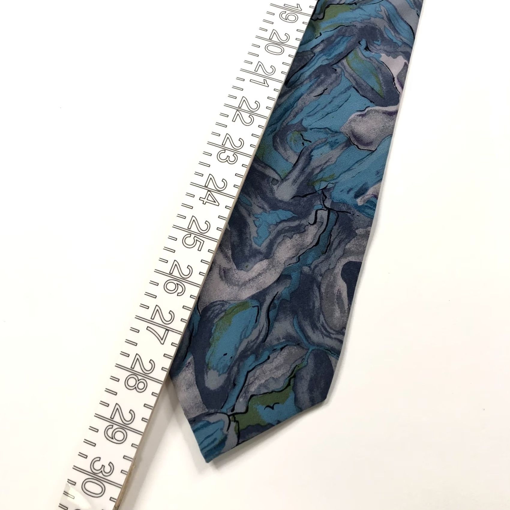 Vintage J. Garcia Neck Tie 100% Silk Geometric Abstract Blue 58 Inch By 3.5" Men Size ONE SIZE - 3 Thumbnail