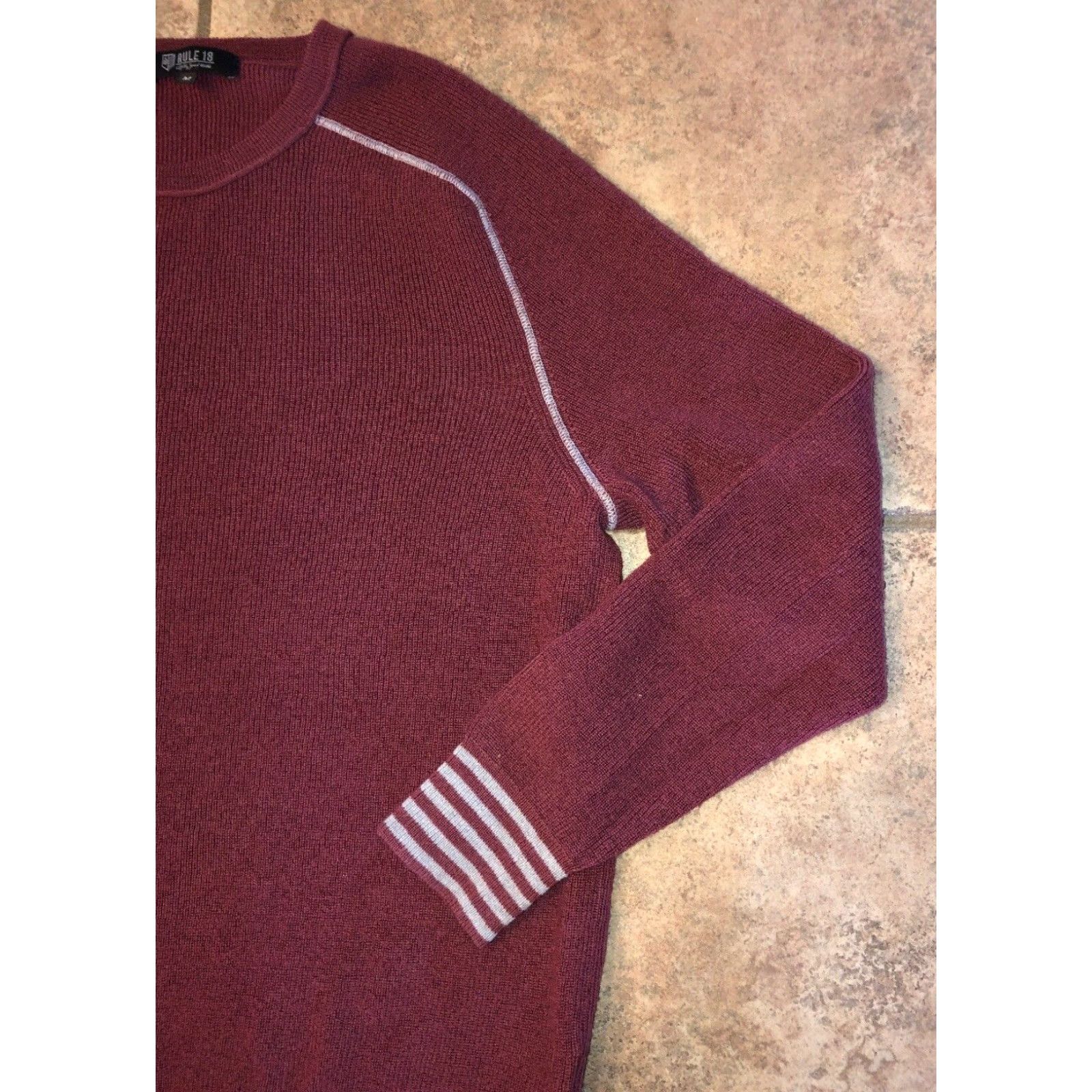 Vintage Rule 18 Mens Crewneck Sweater Size M Merino Wool Maroon Soft Knit Winter Size US M / EU 48-50 / 2 - 2 Thumbnail