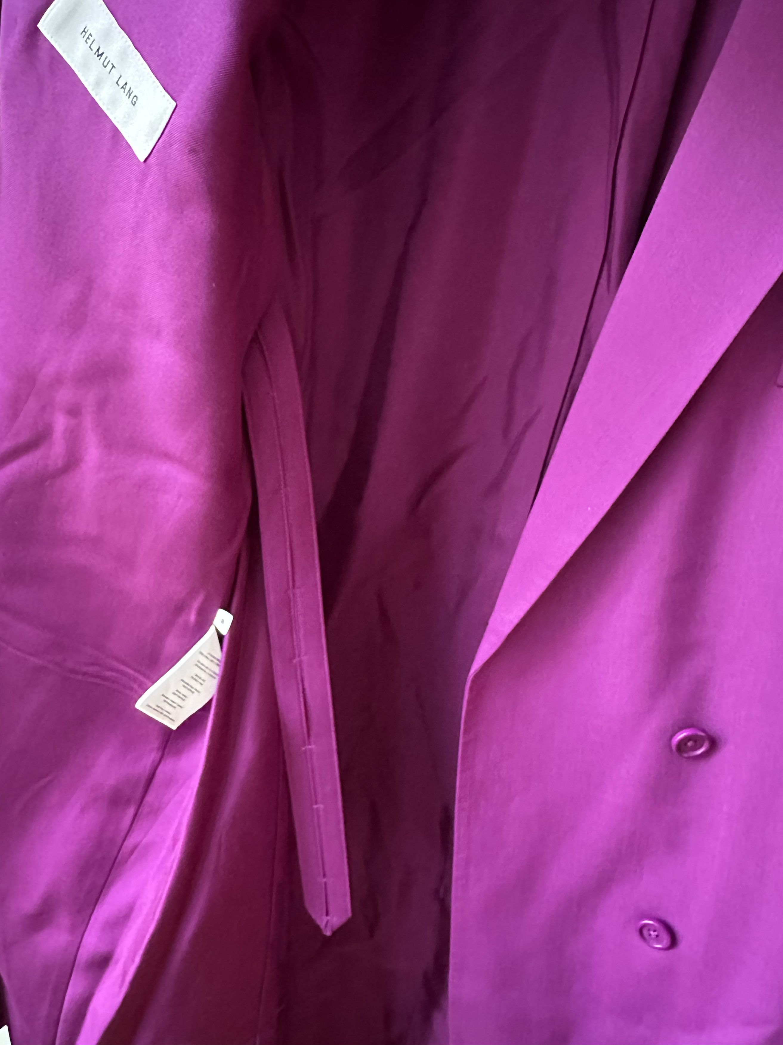 Helmut Lang Helmut Lang Purple Silk Unisex Long Blazer Size XL / US 12-14 / IT 48-50 - 8 Thumbnail