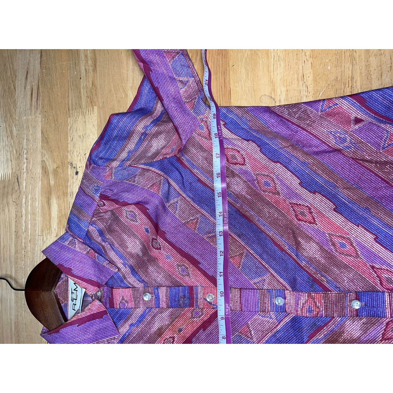 Vintage Womens Button Up Shirt RLM Petite Long Sleeve Purple Pink 10 Size L / US 10 / IT 46 - 9 Thumbnail