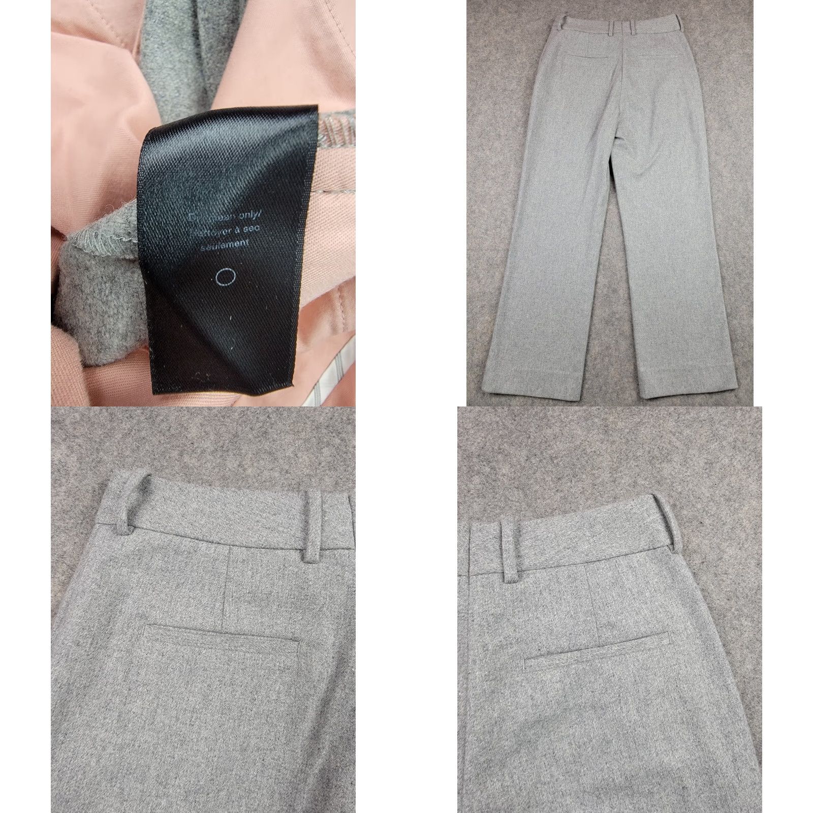 Rag & Bone Rag & Bone Pants Womens 0 Gray Wool Blend Wide-Leg Trouser Dress Work Office Size 25" / US 0 / IT 36 - 8 Thumbnail