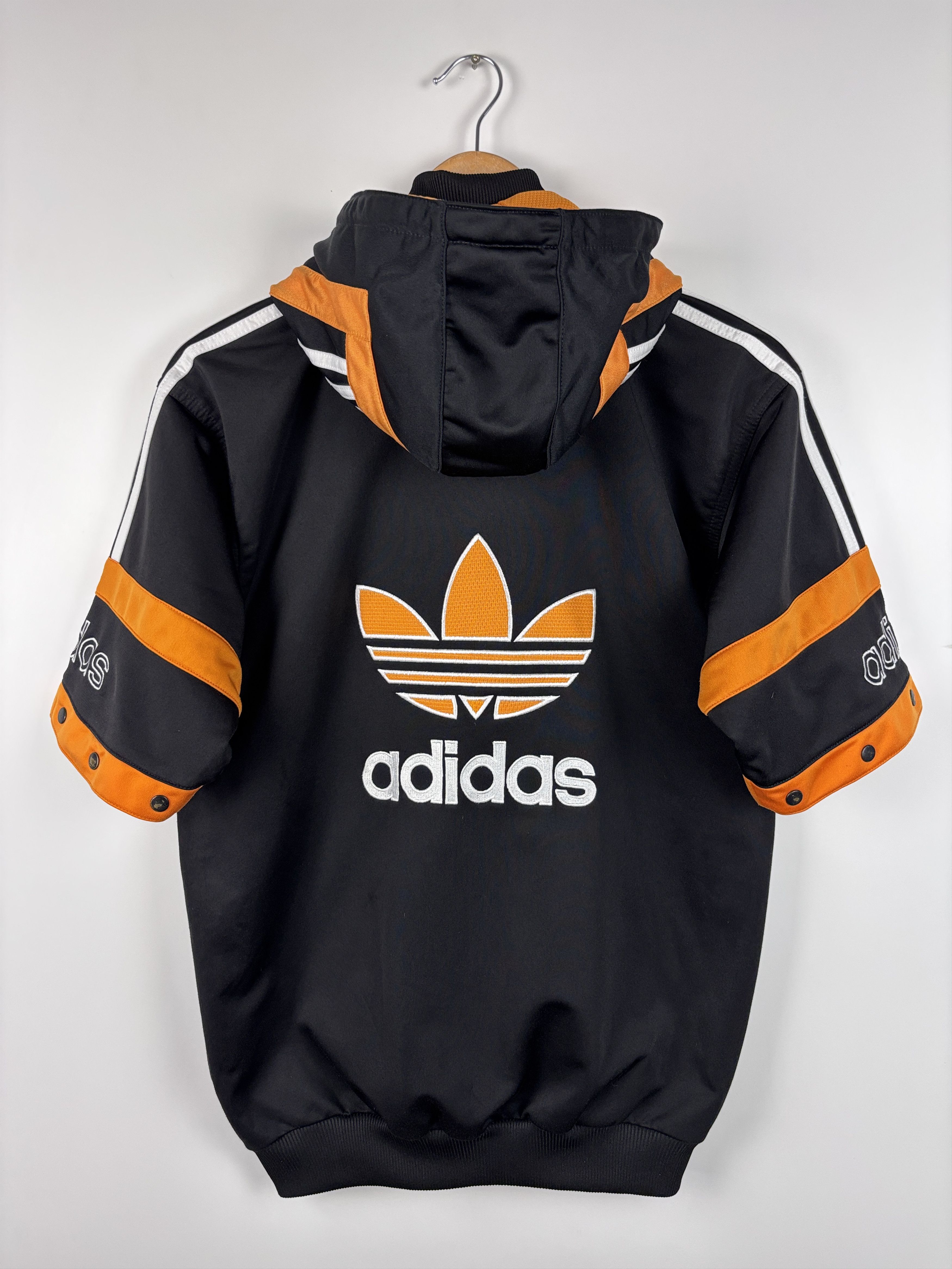 Adidas Vintage Adidas Track Zip Jacket Big Logo Black Orange L Size L / US 10 / IT 46 - 1 Thumbnail